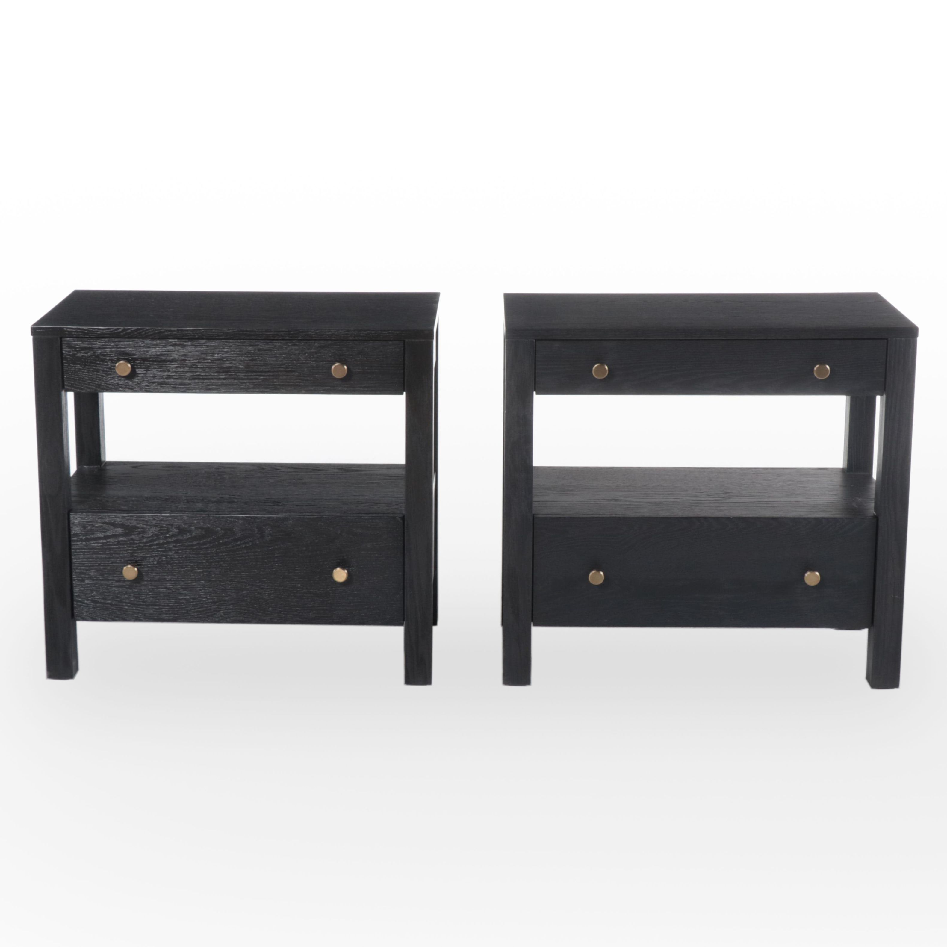 Pair of Pottery Barn Calistoga Nightstands in Dusty Charcoal