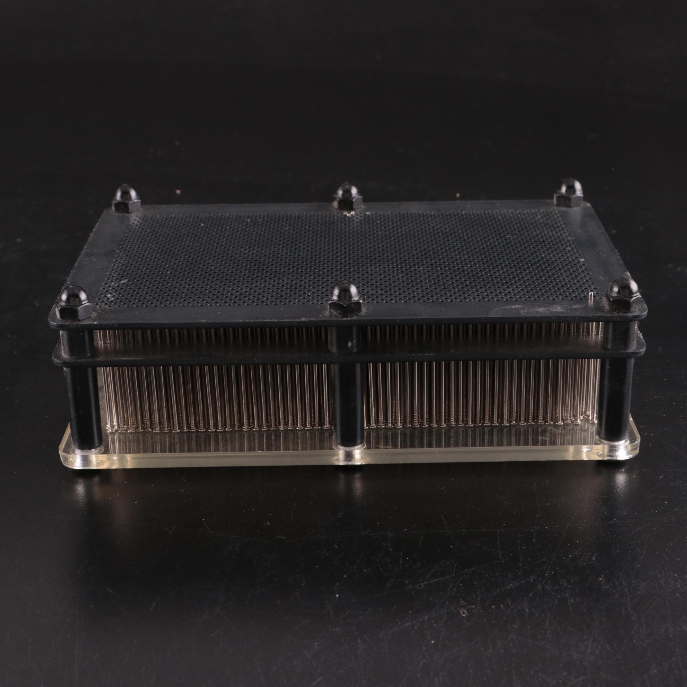 Italian Ceramic "Fedelino" Figure and Plinth Base with 3D Pin Art Toy