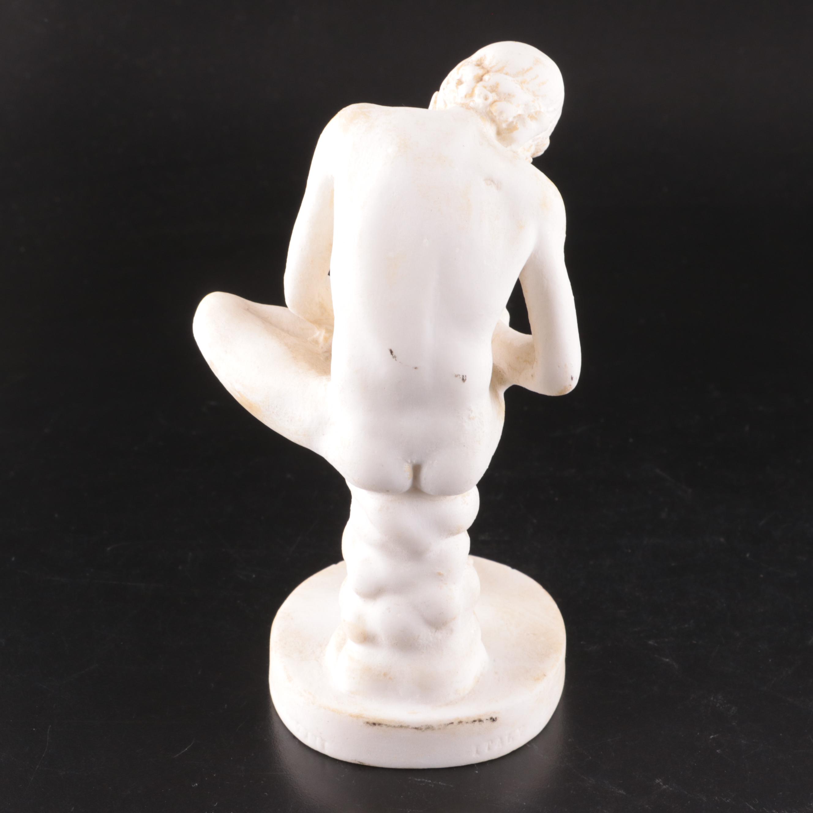Italian Ceramic "Fedelino" Figure and Plinth Base with 3D Pin Art Toy