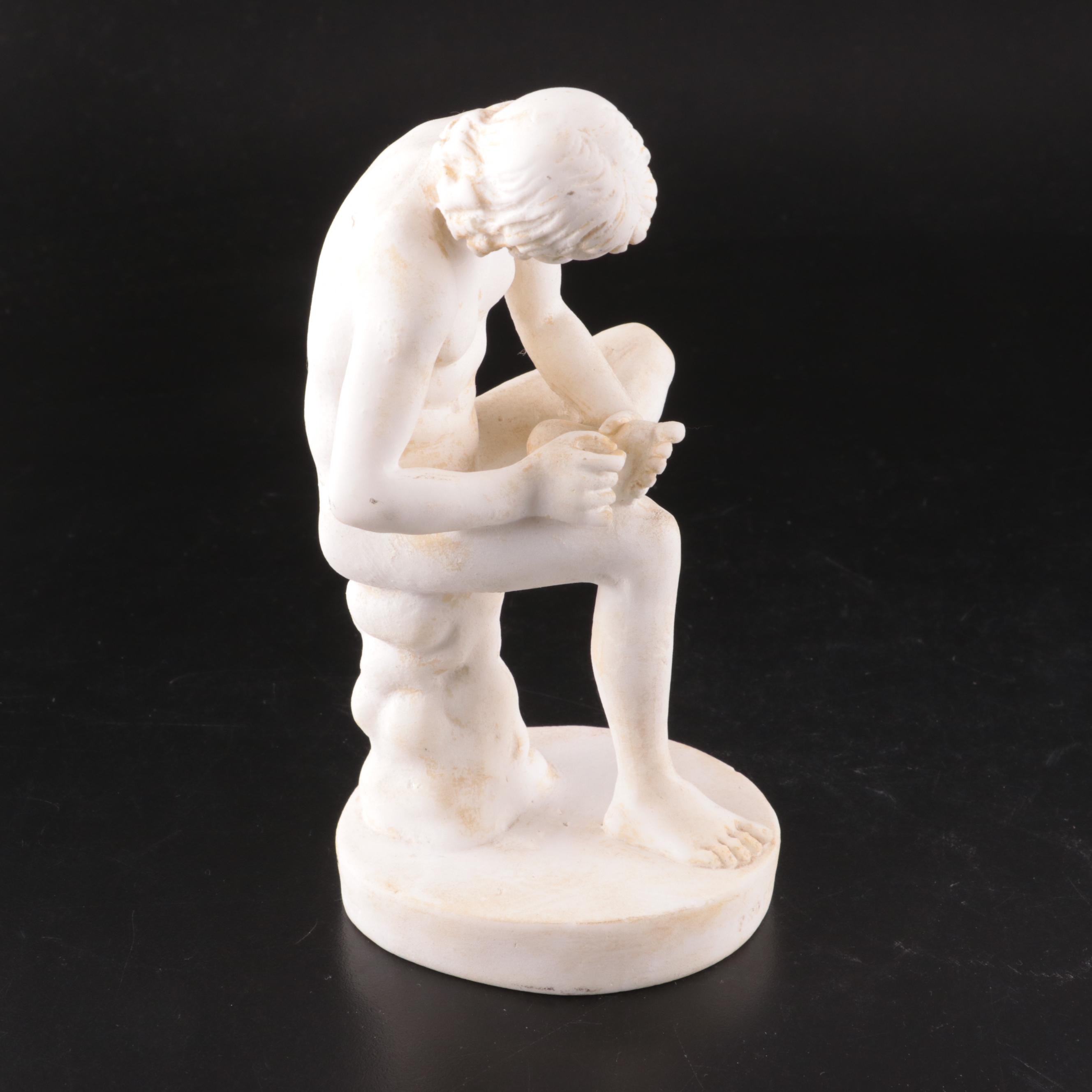 Italian Ceramic "Fedelino" Figure and Plinth Base with 3D Pin Art Toy