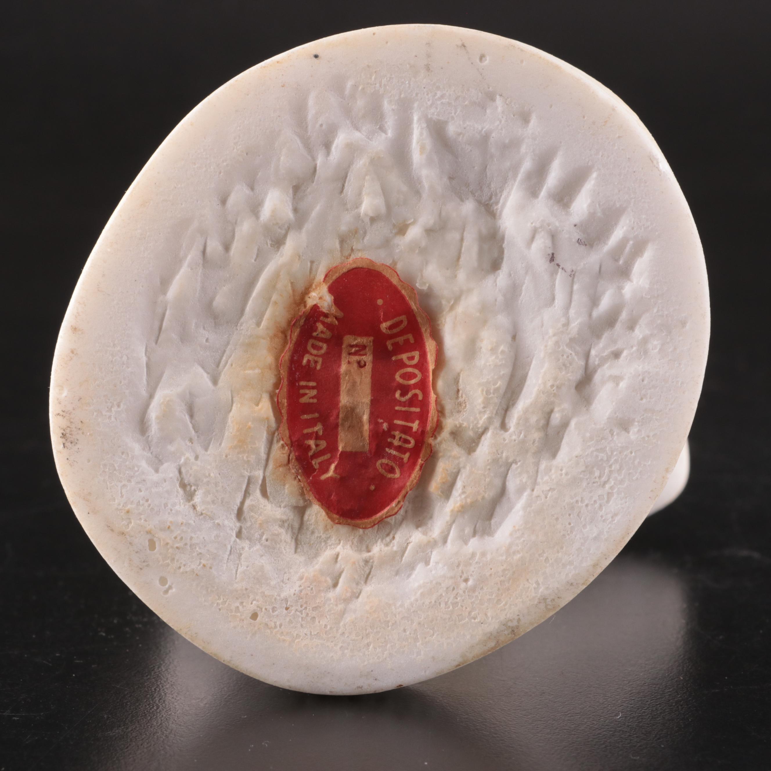 Italian Ceramic "Fedelino" Figure and Plinth Base with 3D Pin Art Toy