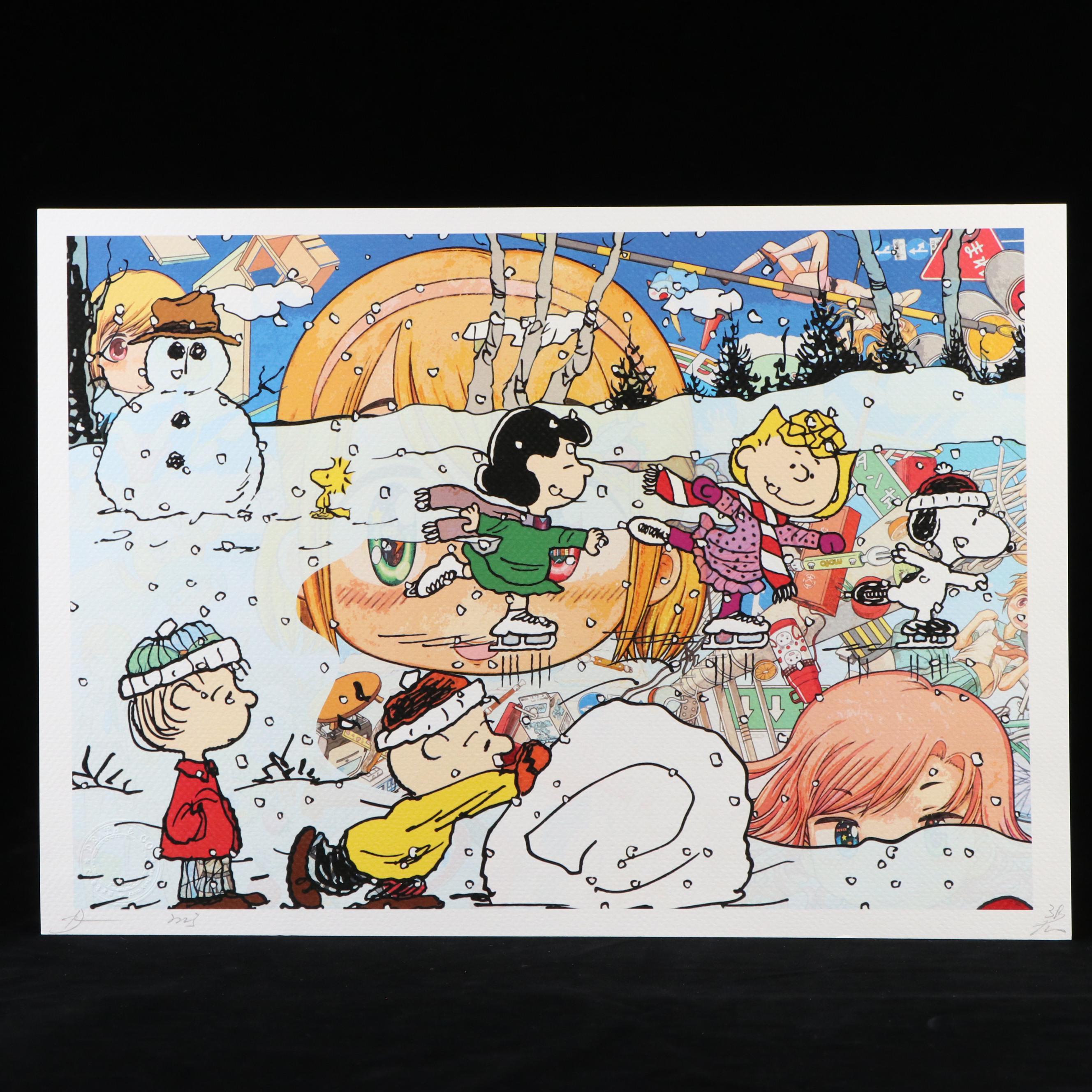 Death NYC Pop Art Graphic Print of The Peanuts Gang &n Anime Characters