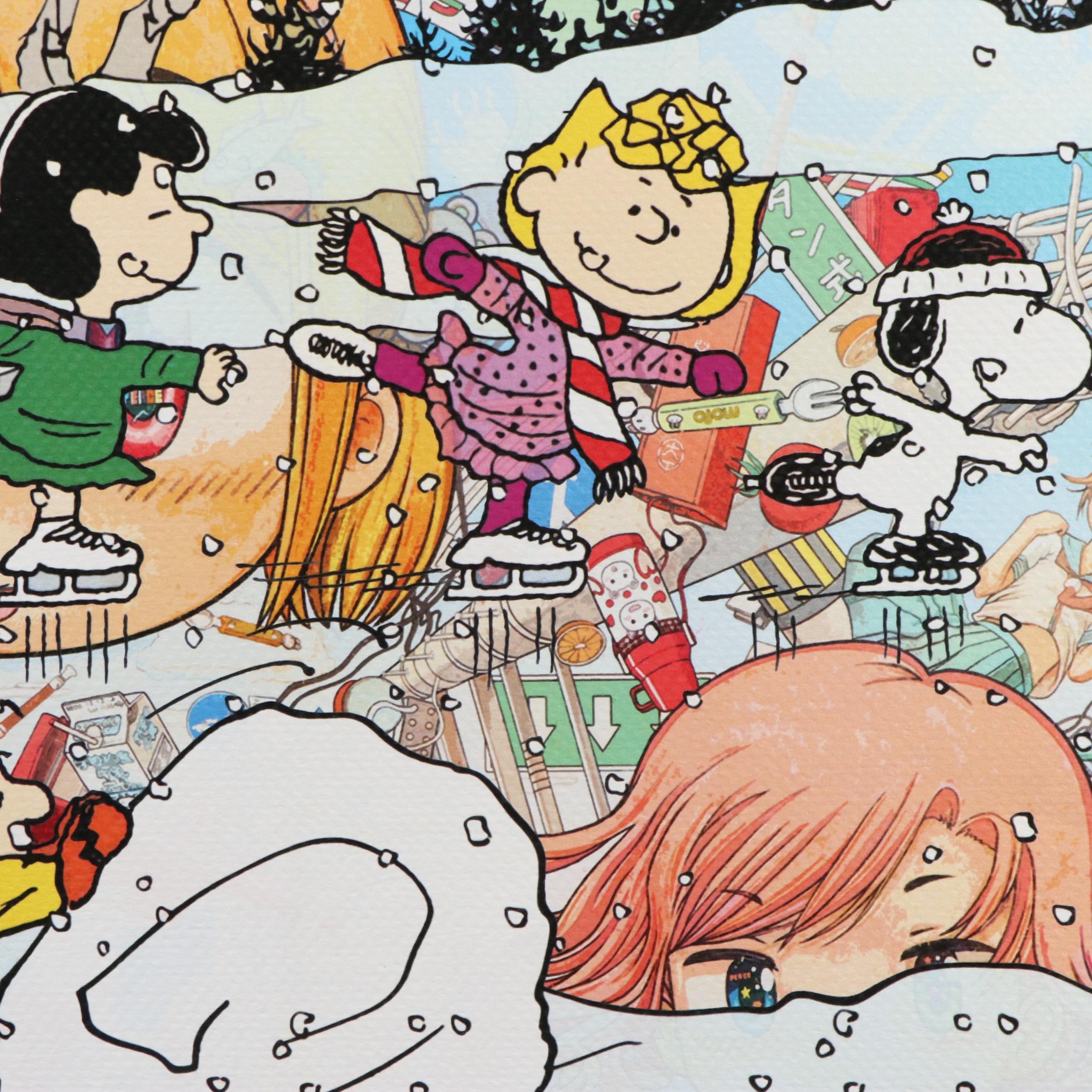 Death NYC Pop Art Graphic Print of The Peanuts Gang &n Anime Characters