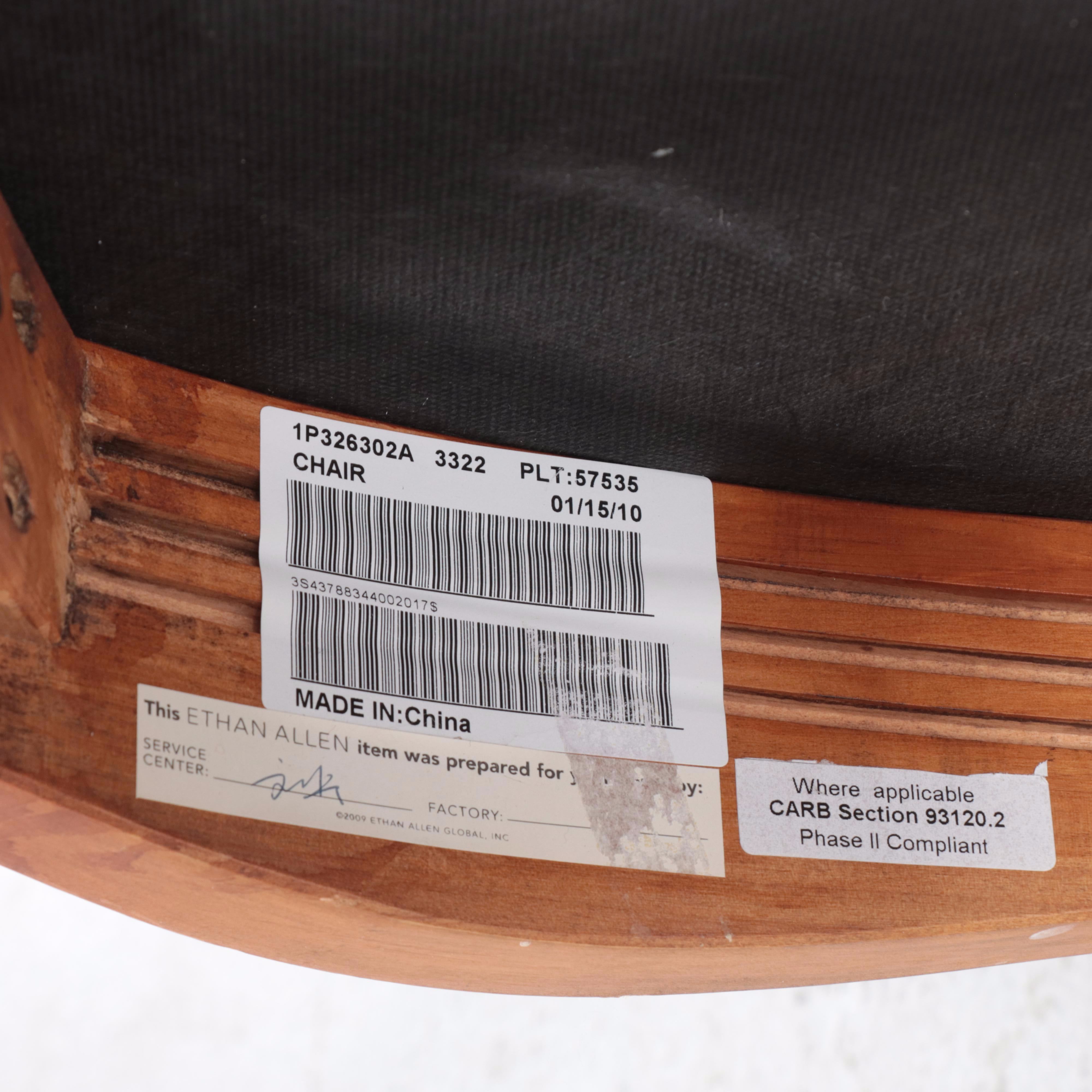 Pair of Ethan Allen French Provincial Style Custom-Upholstered Fauteuils