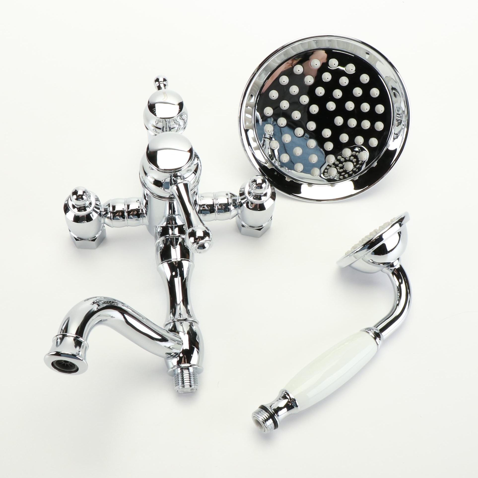 Chromed Finish Exposed Pipe Shower and Tub Faucet