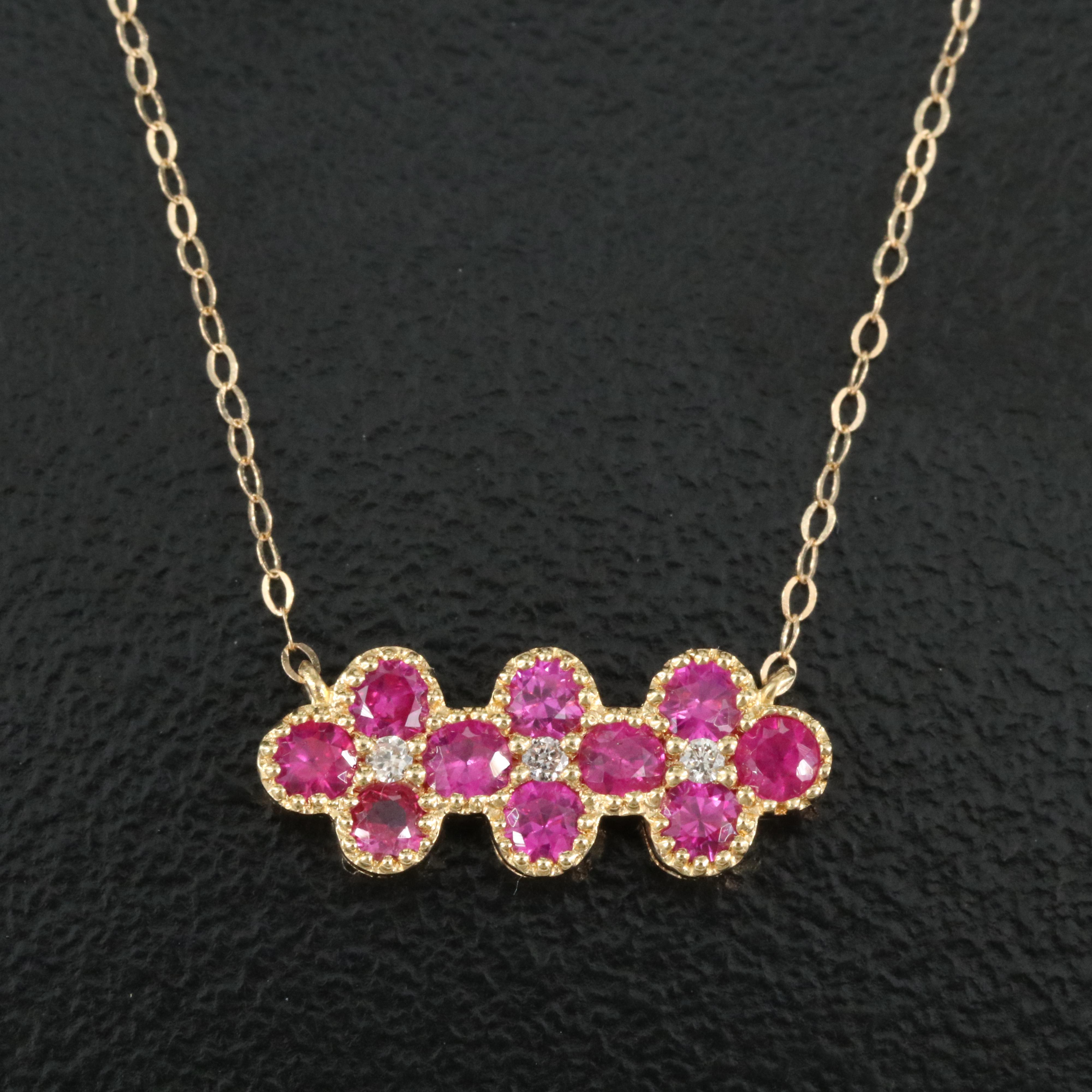 18K Ruby and Diamond Necklace