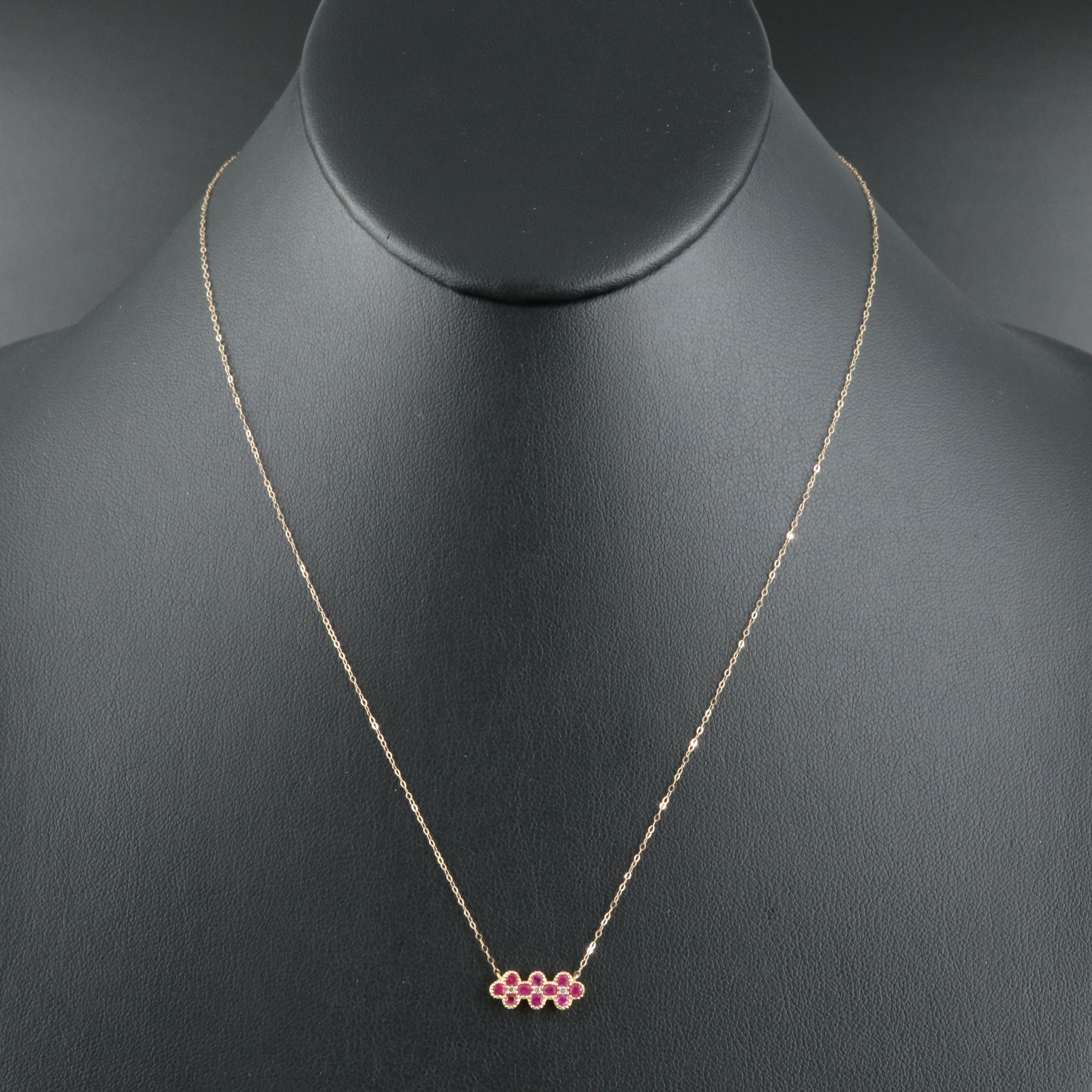 18K Ruby and Diamond Necklace