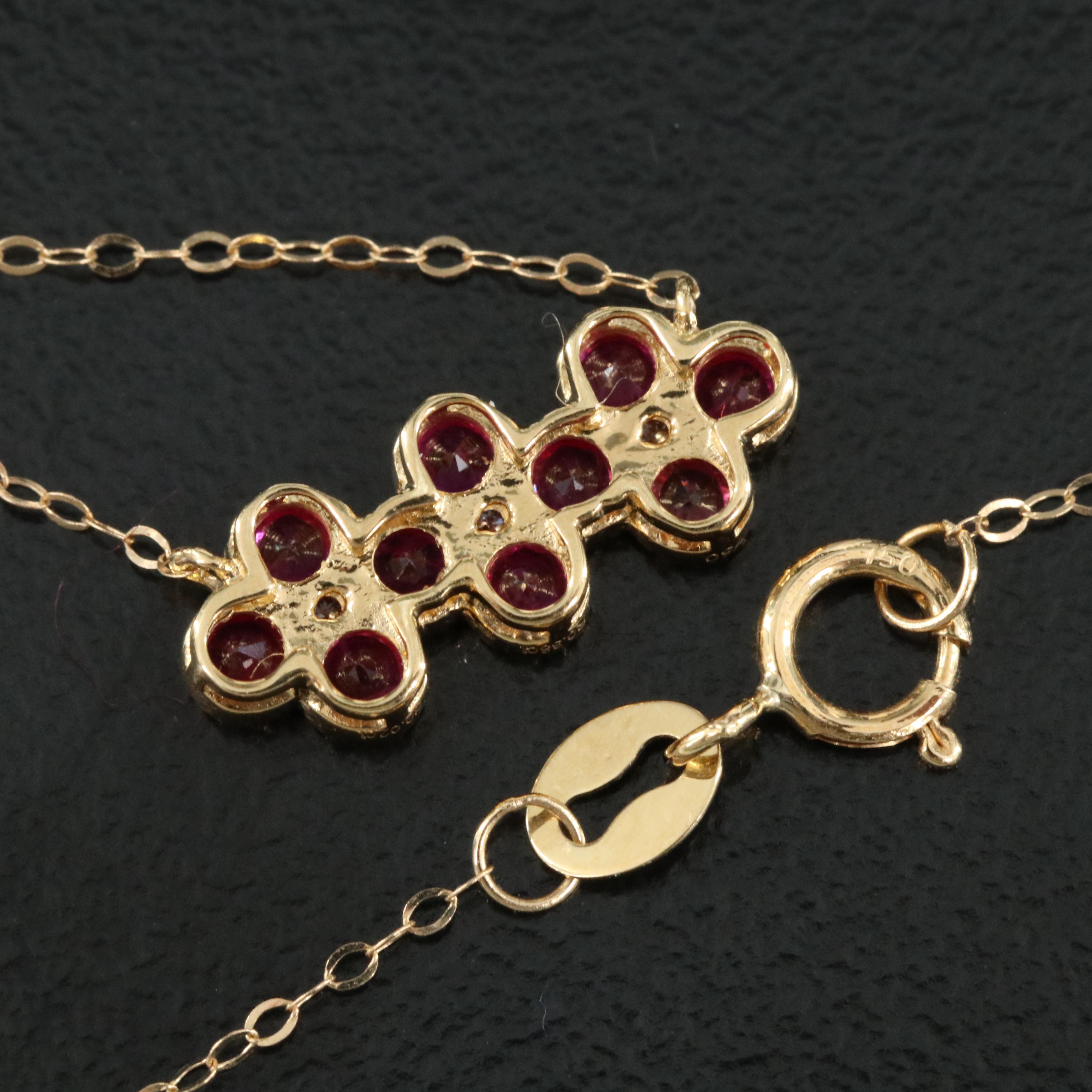 18K Ruby and Diamond Necklace