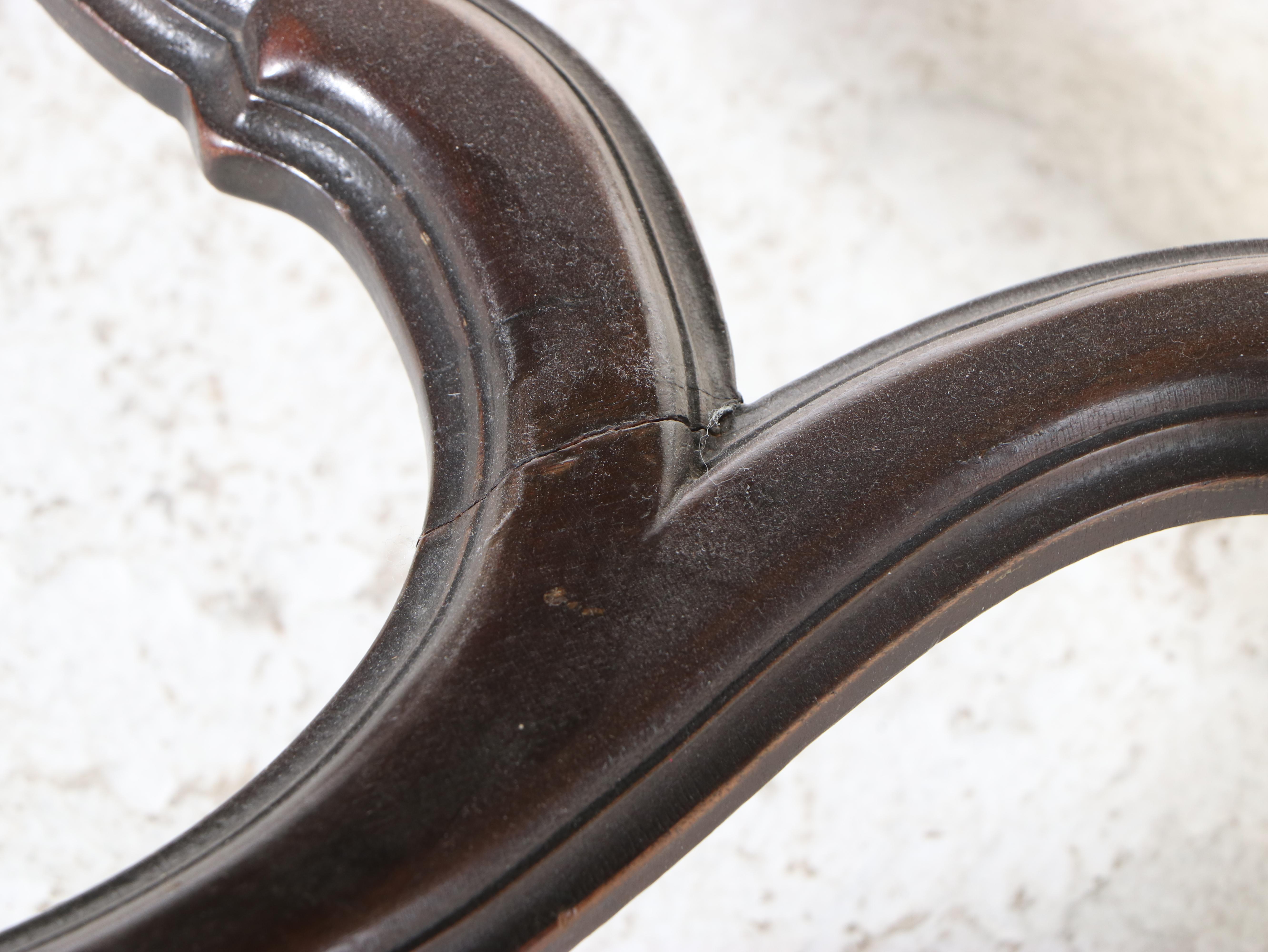 Baroque Revival Carved Walnut and Custom-Upholstered High-Back Side Chair