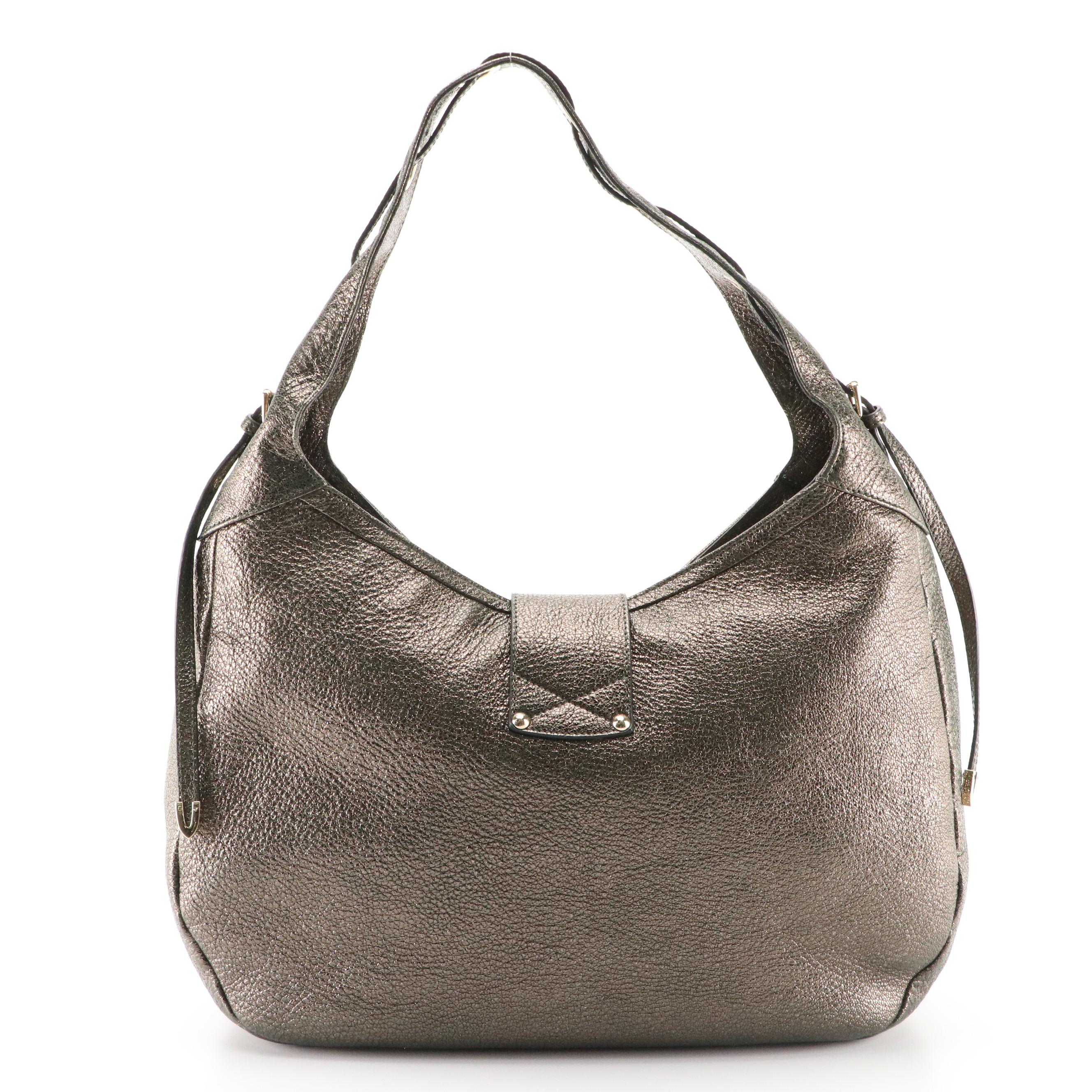 Jimmy Choo Hobo Shoulder Bag in Metallic Grained Leather