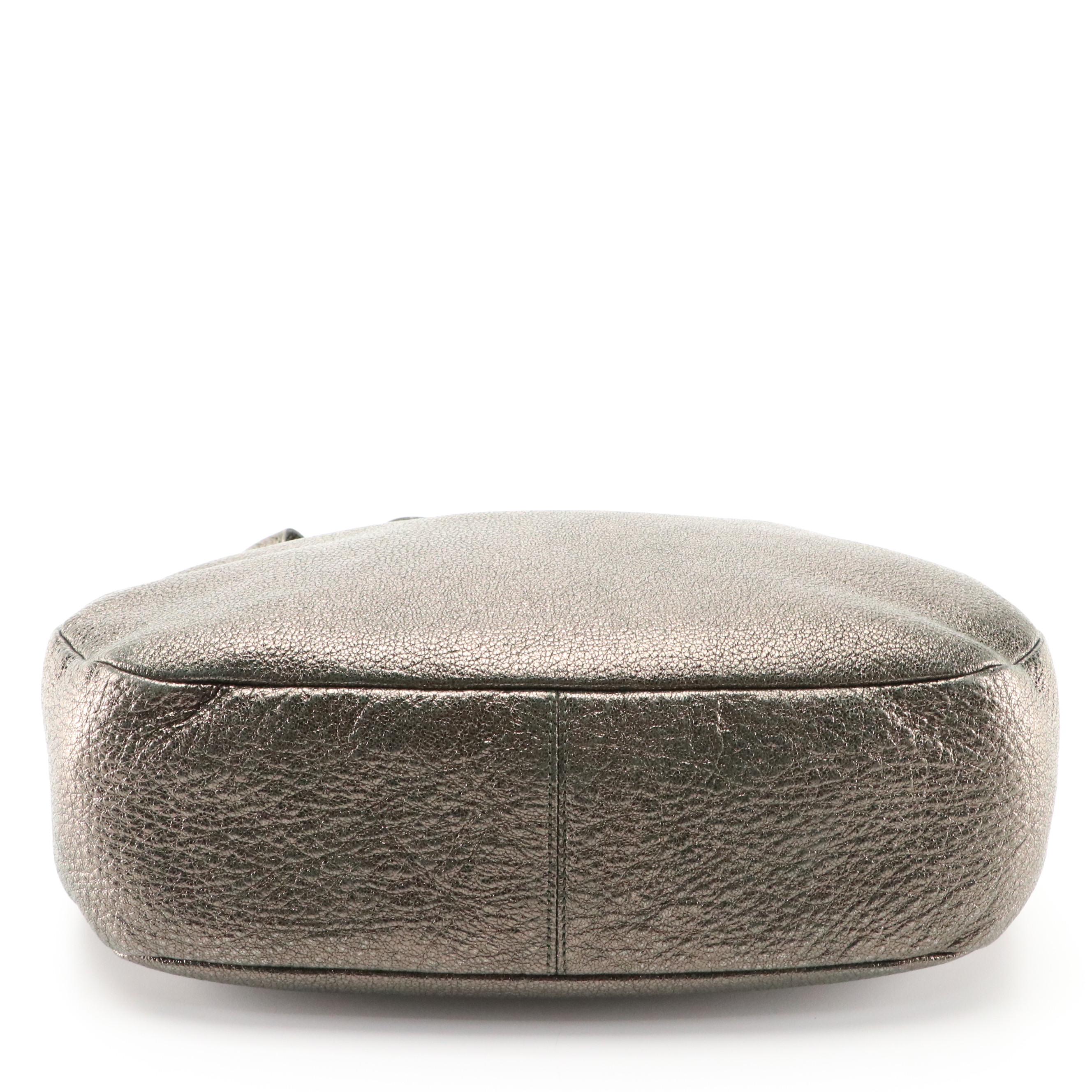 Jimmy Choo Hobo Shoulder Bag in Metallic Grained Leather