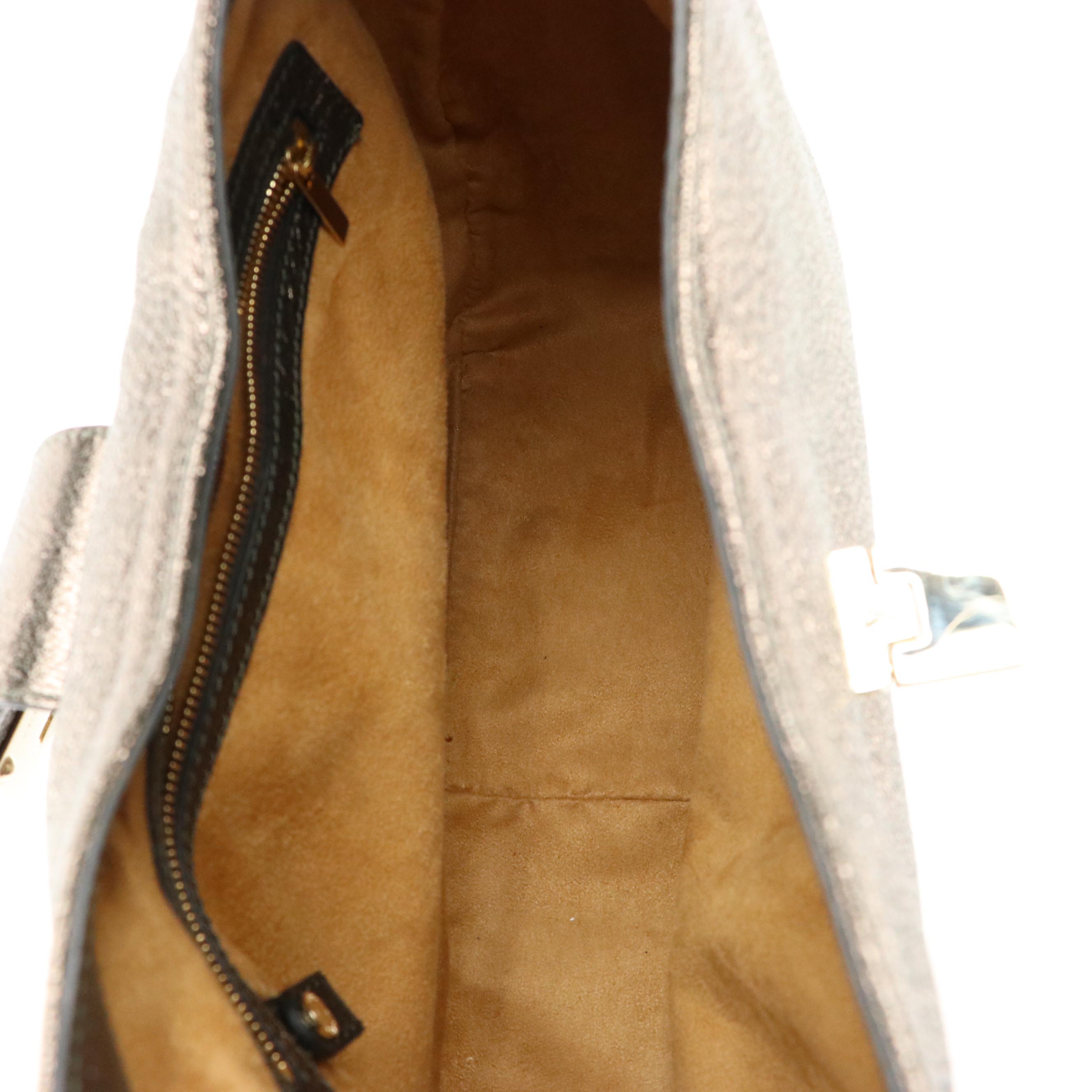 Jimmy Choo Hobo Shoulder Bag in Metallic Grained Leather