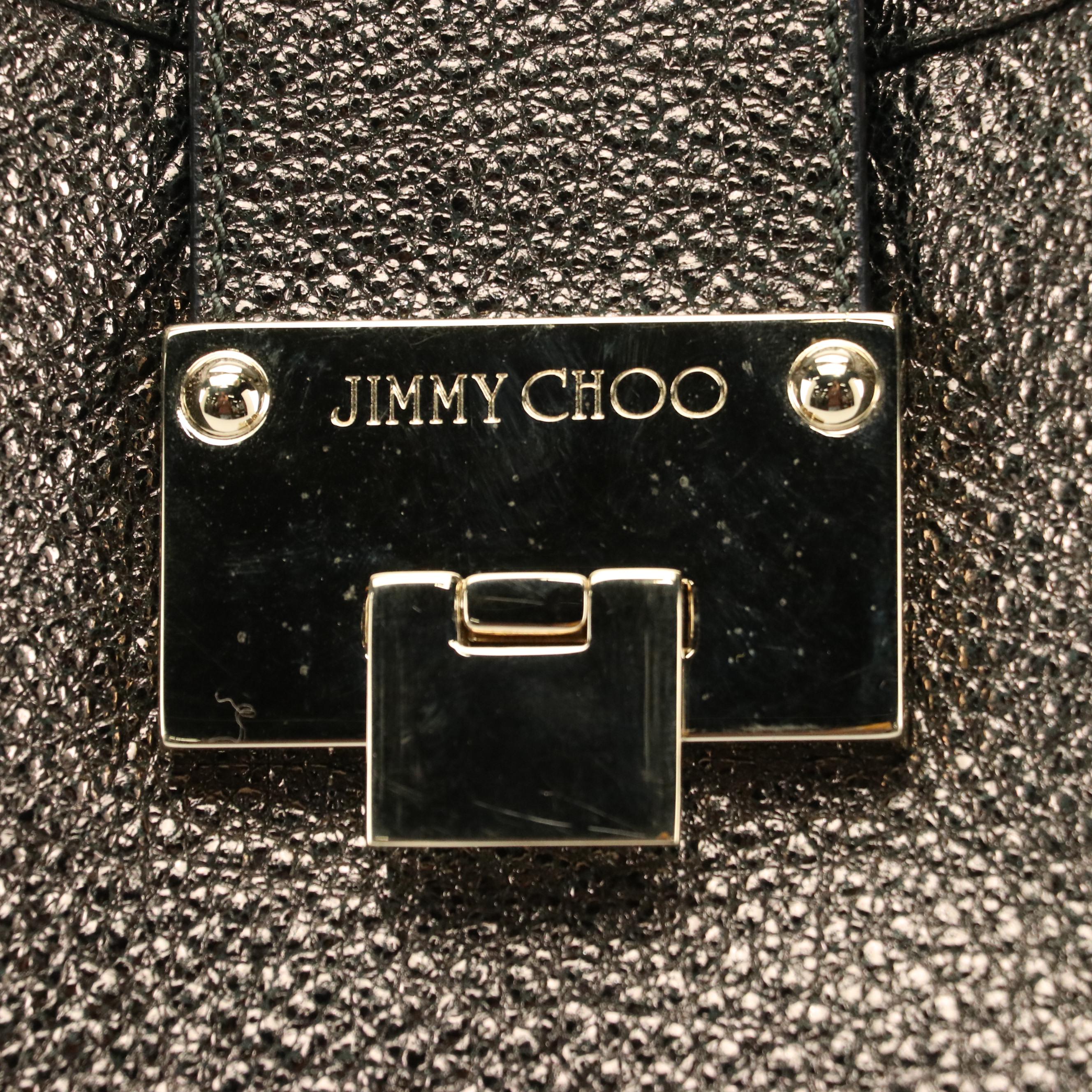 Jimmy Choo Hobo Shoulder Bag in Metallic Grained Leather
