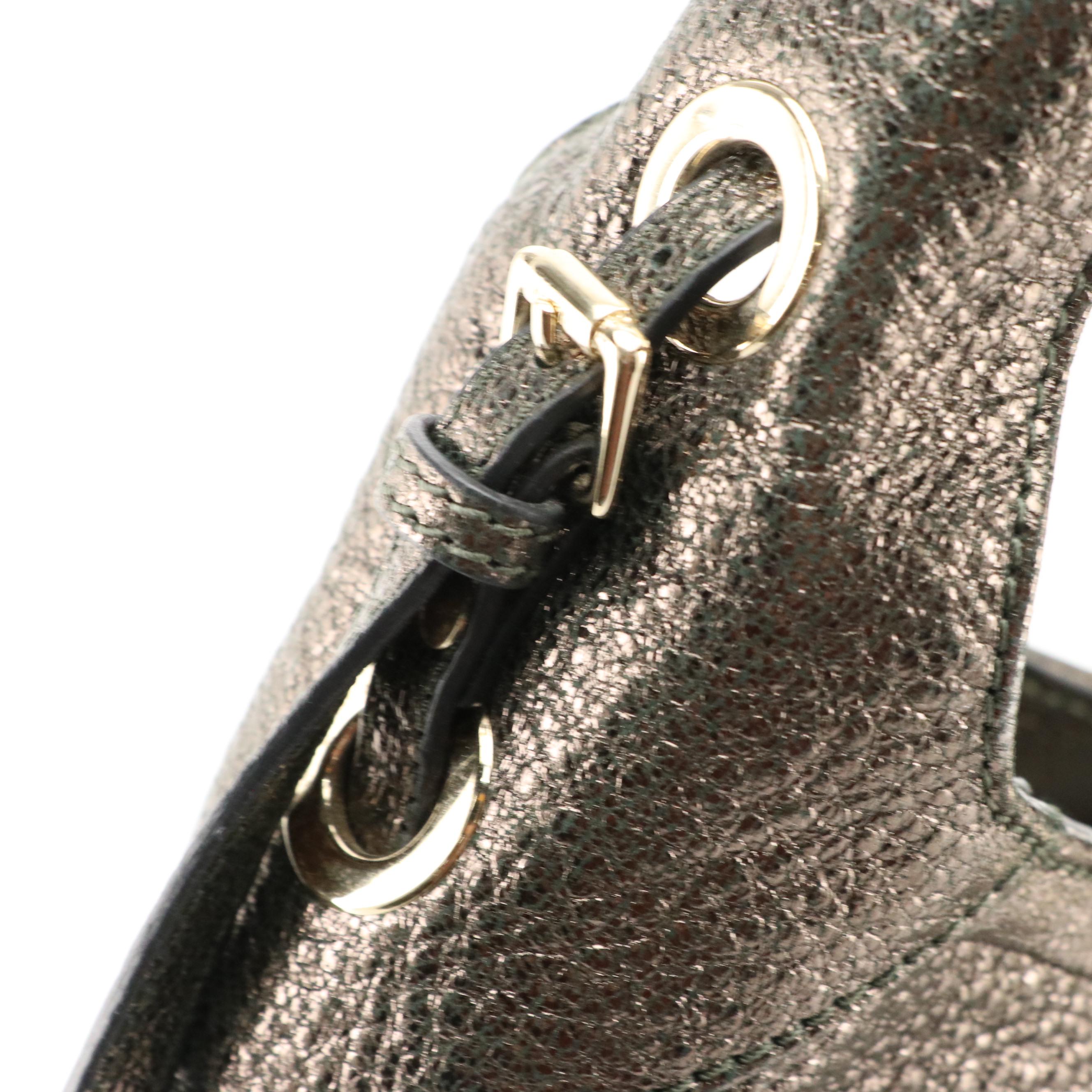 Jimmy Choo Hobo Shoulder Bag in Metallic Grained Leather