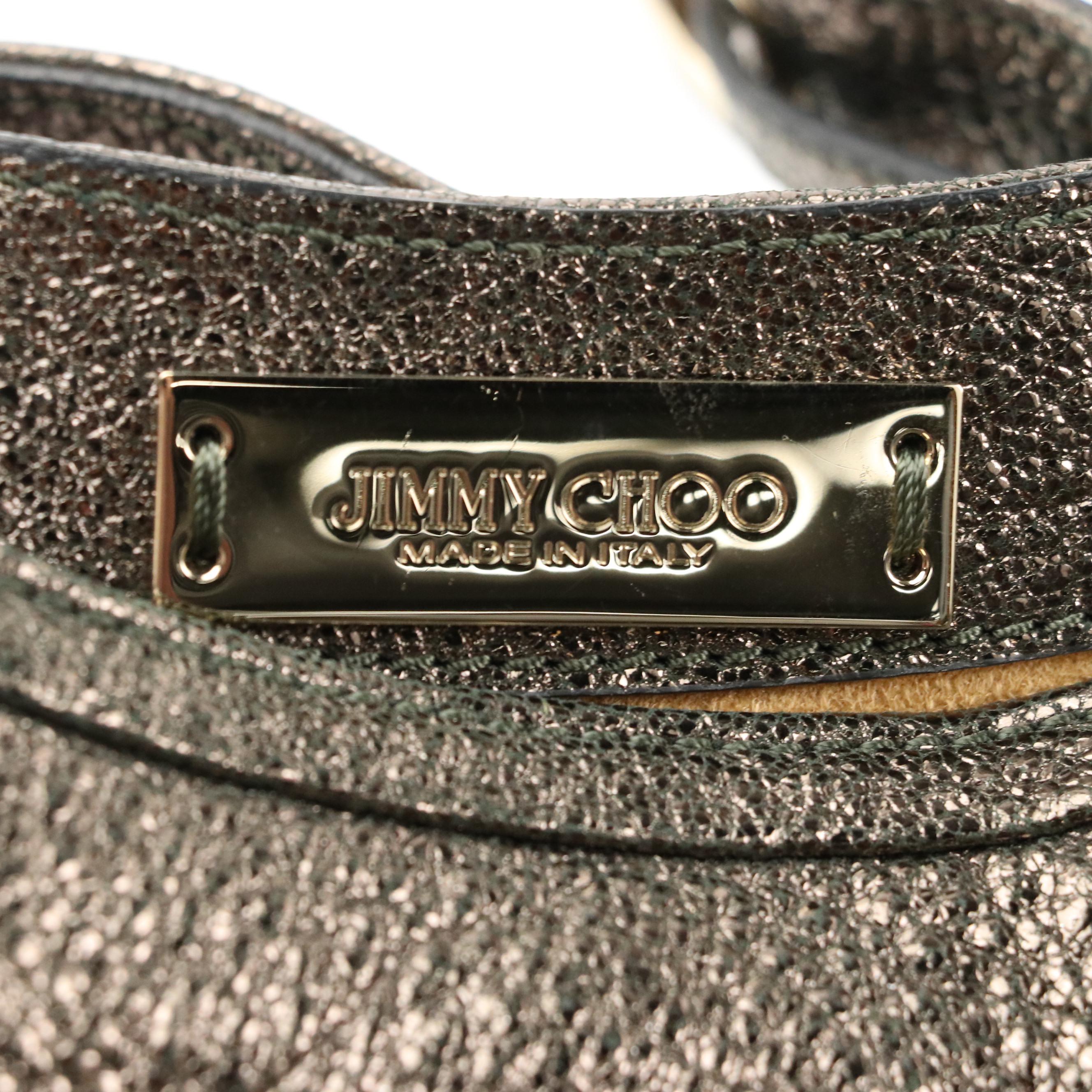 Jimmy Choo Hobo Shoulder Bag in Metallic Grained Leather