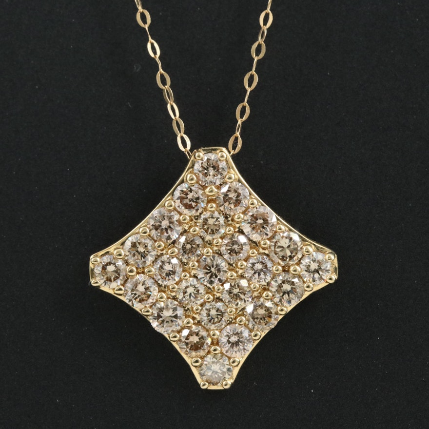 18K 1.00 CTW Diamond (Origin Undetermined) Pavé Necklace