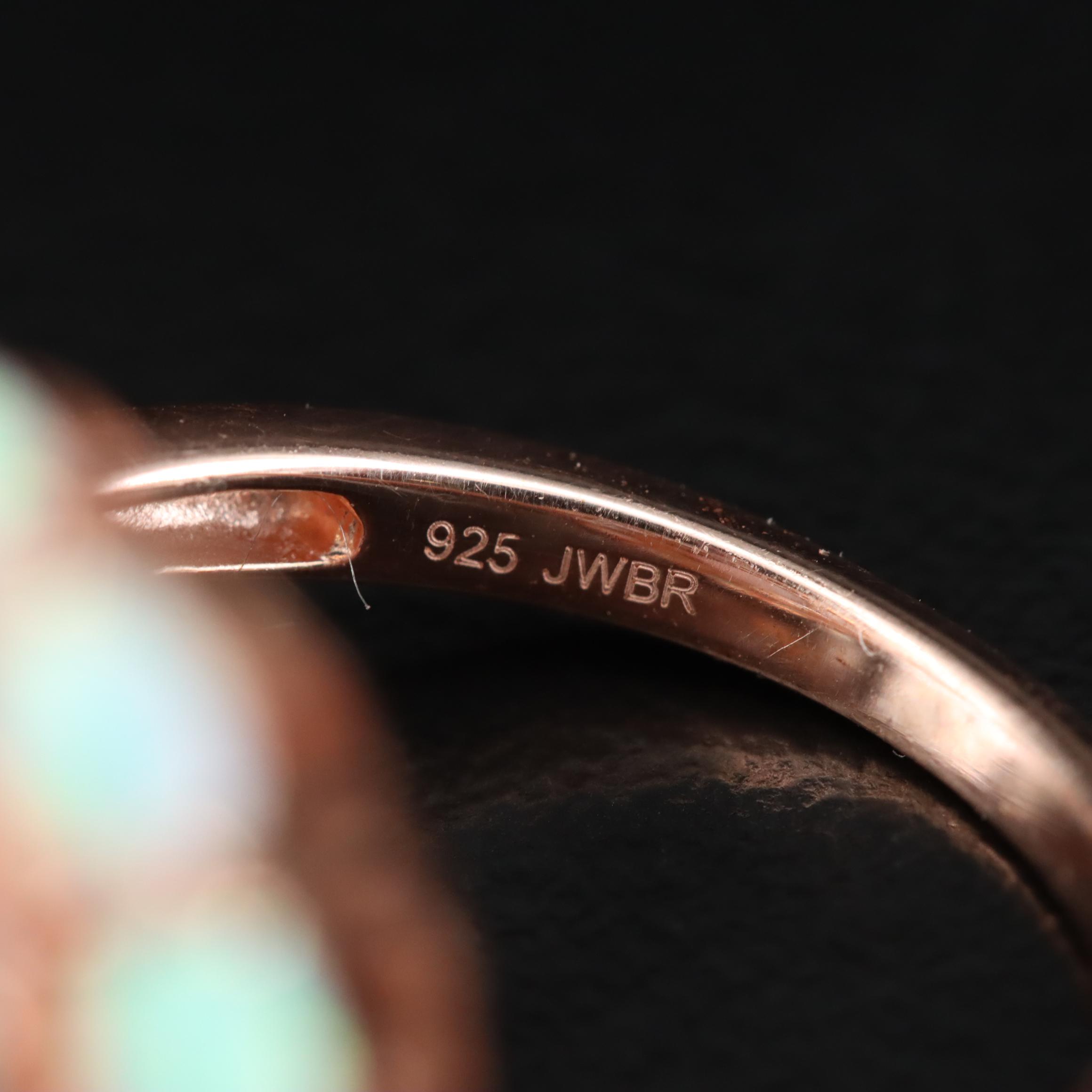 Sterling Opal and Sapphire Ring