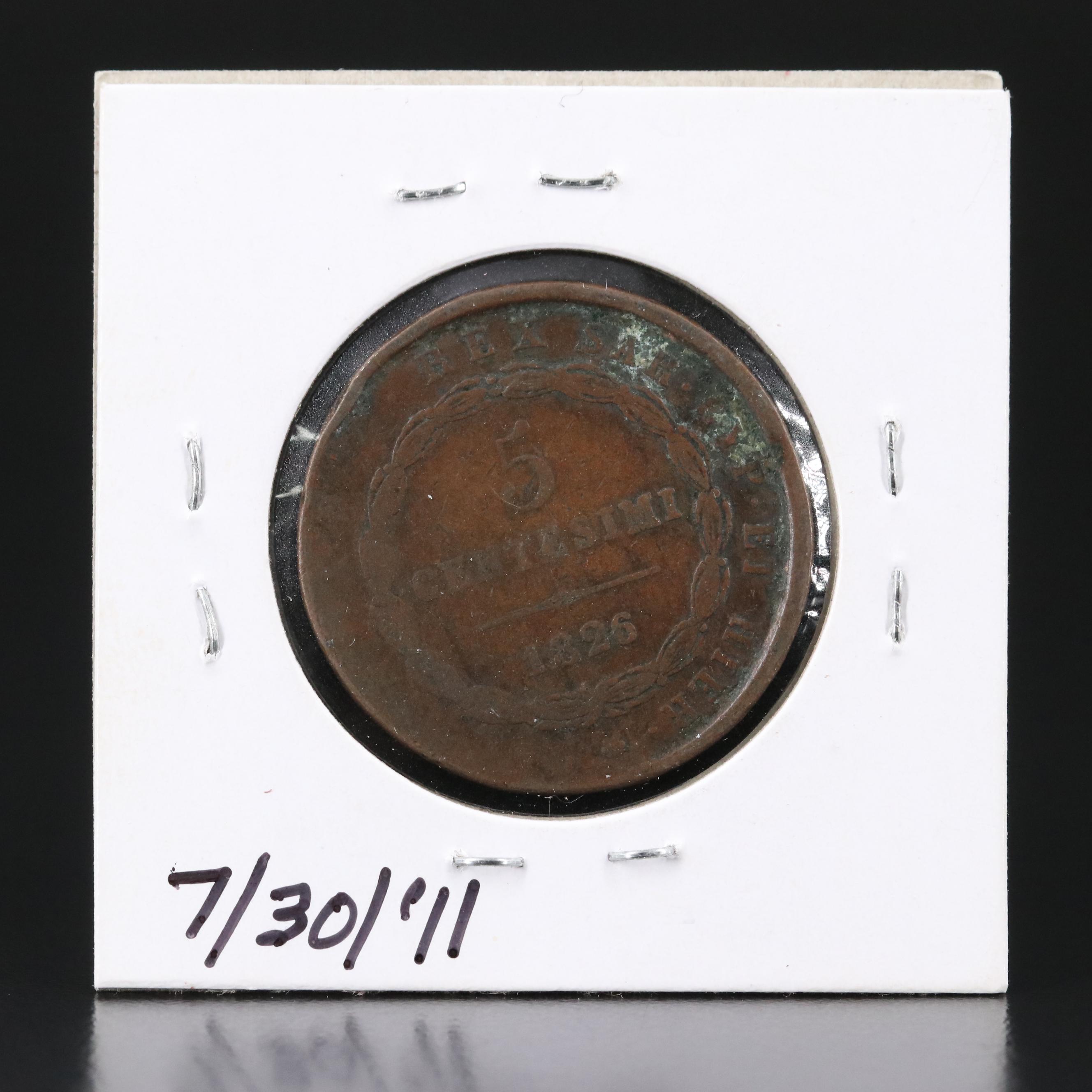 Collection of Four Large Copper World Coins From the 1800's