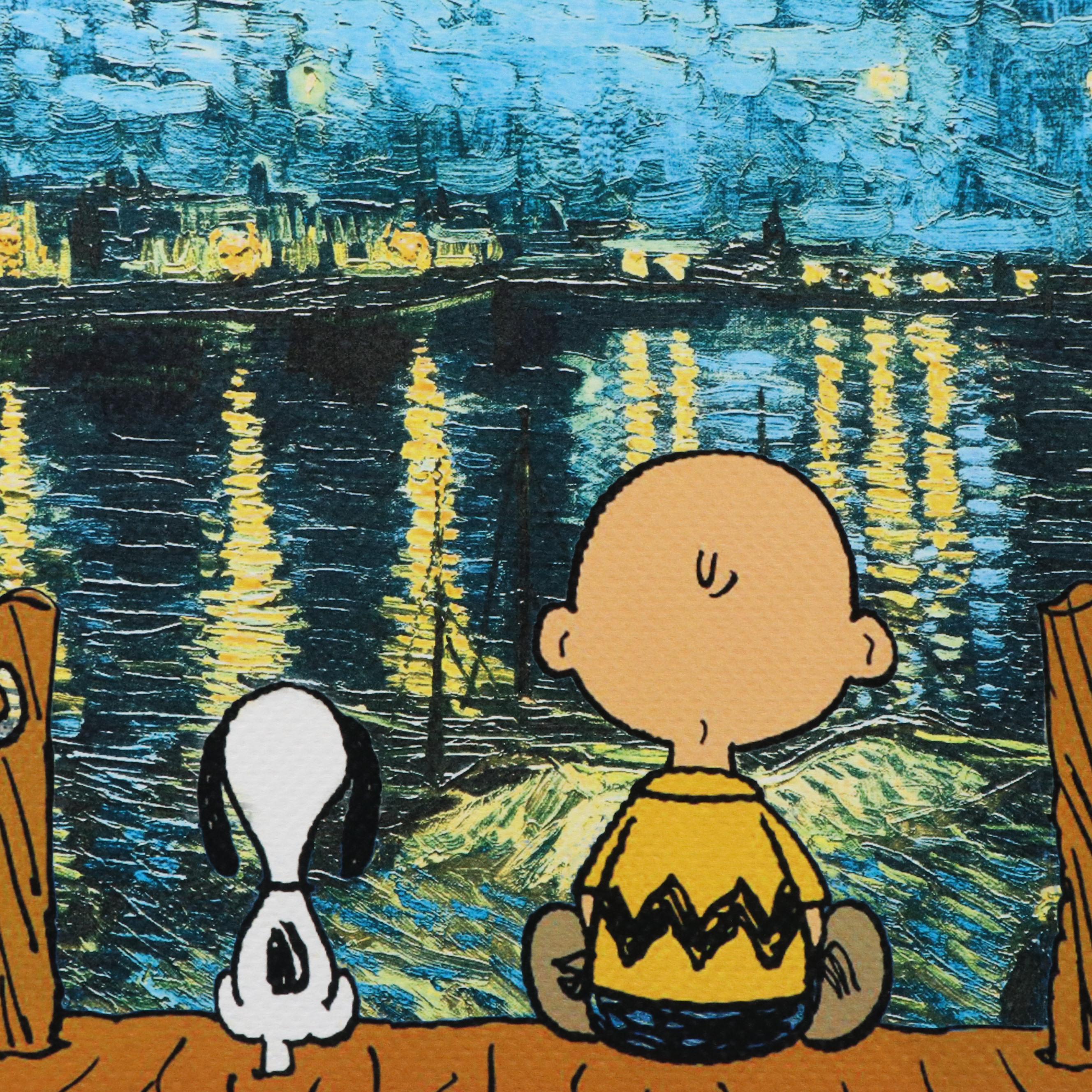 Death NYC Pop Art Graphic Print of Charlie Brown & Snoopy x Vincent van Gogh