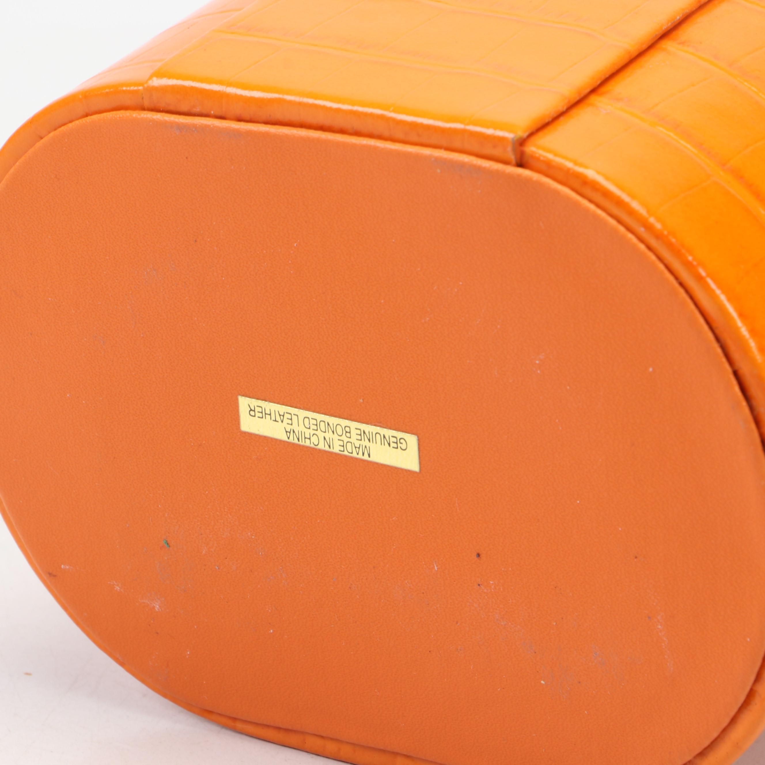 Rowallan Crocodile Embossed and Pebbled Leather Travel Jewelry Boxes