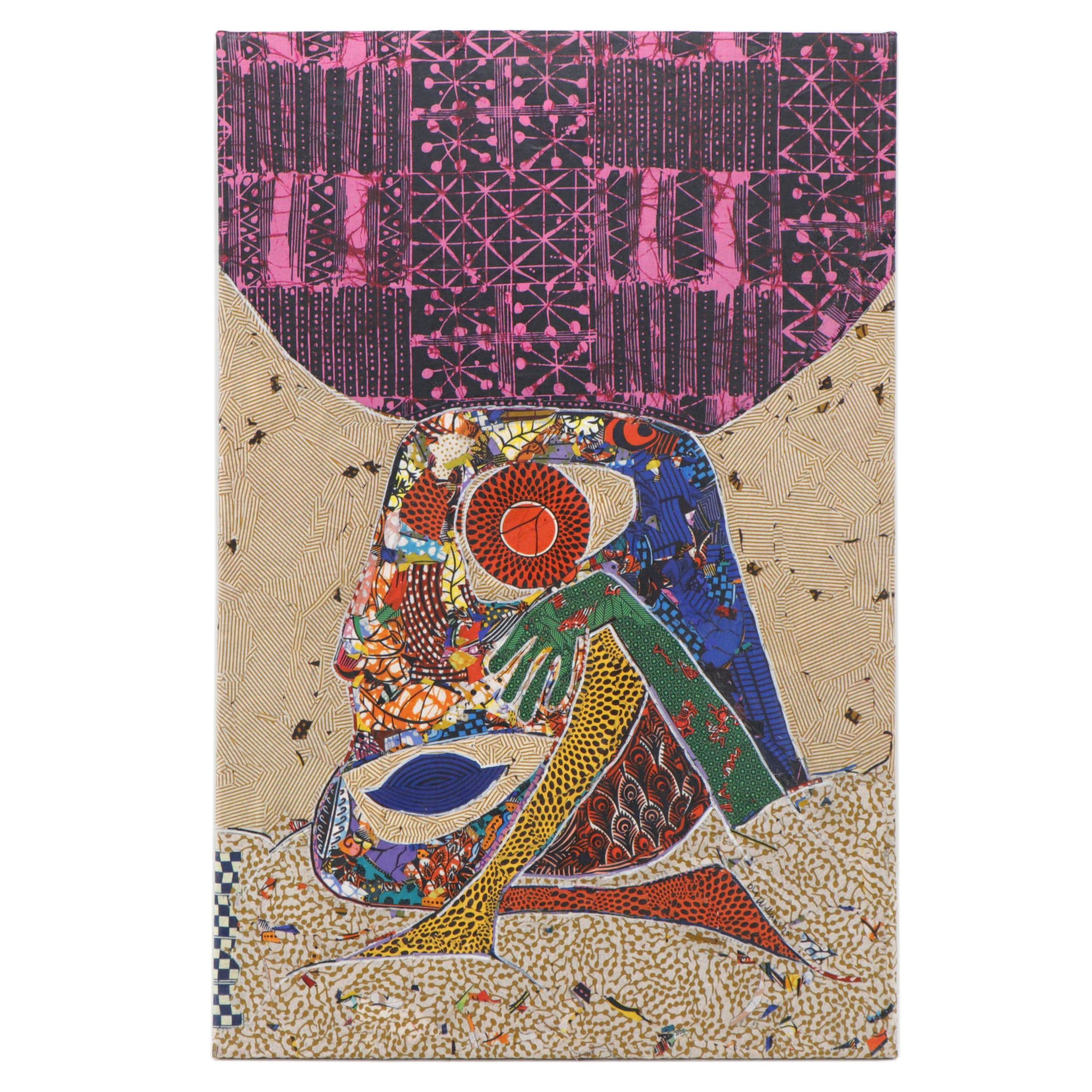 Ola Williams Abstract Mixed Media Painting "Prosperous Lady," 2020