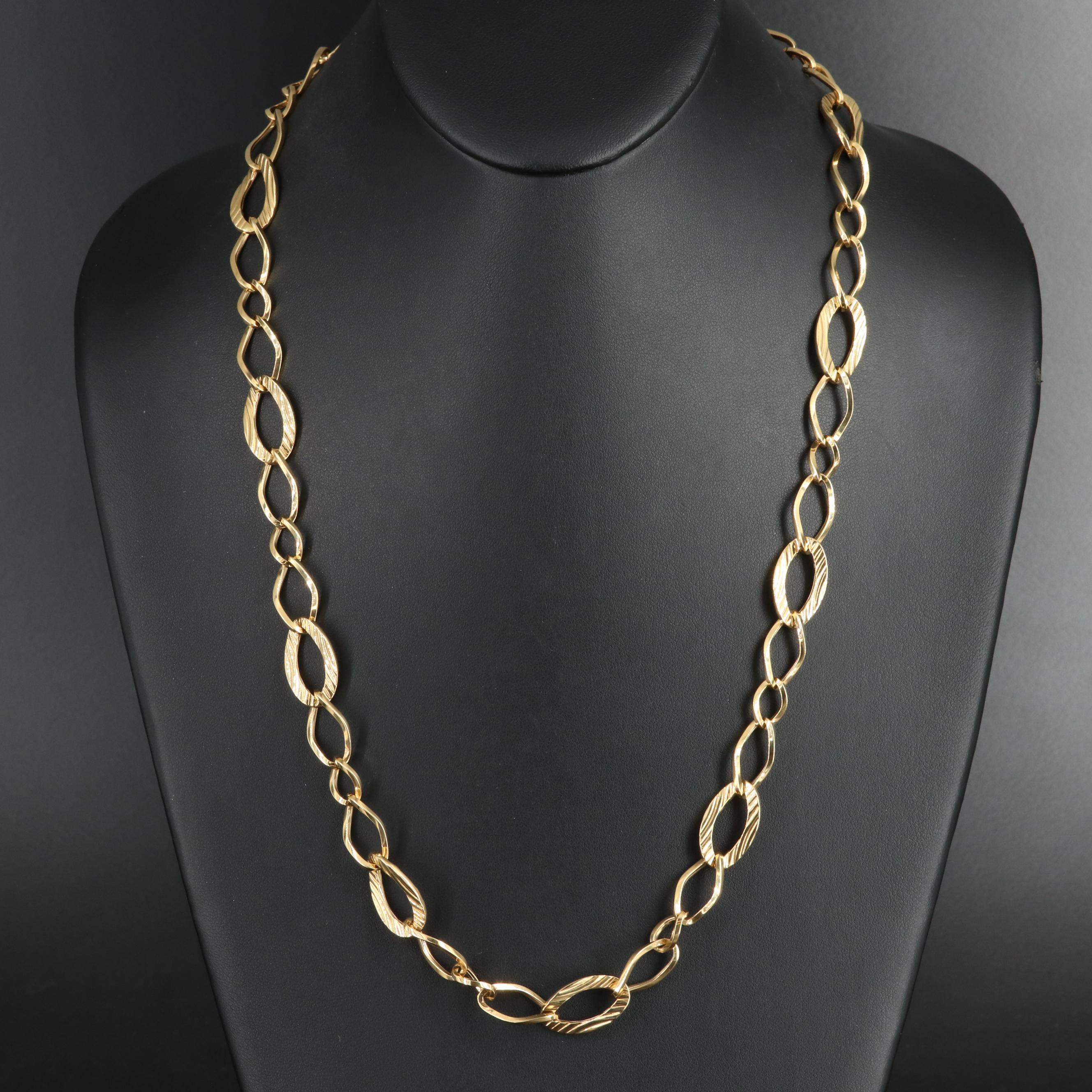 18K Fancy Figaro Chain Necklace