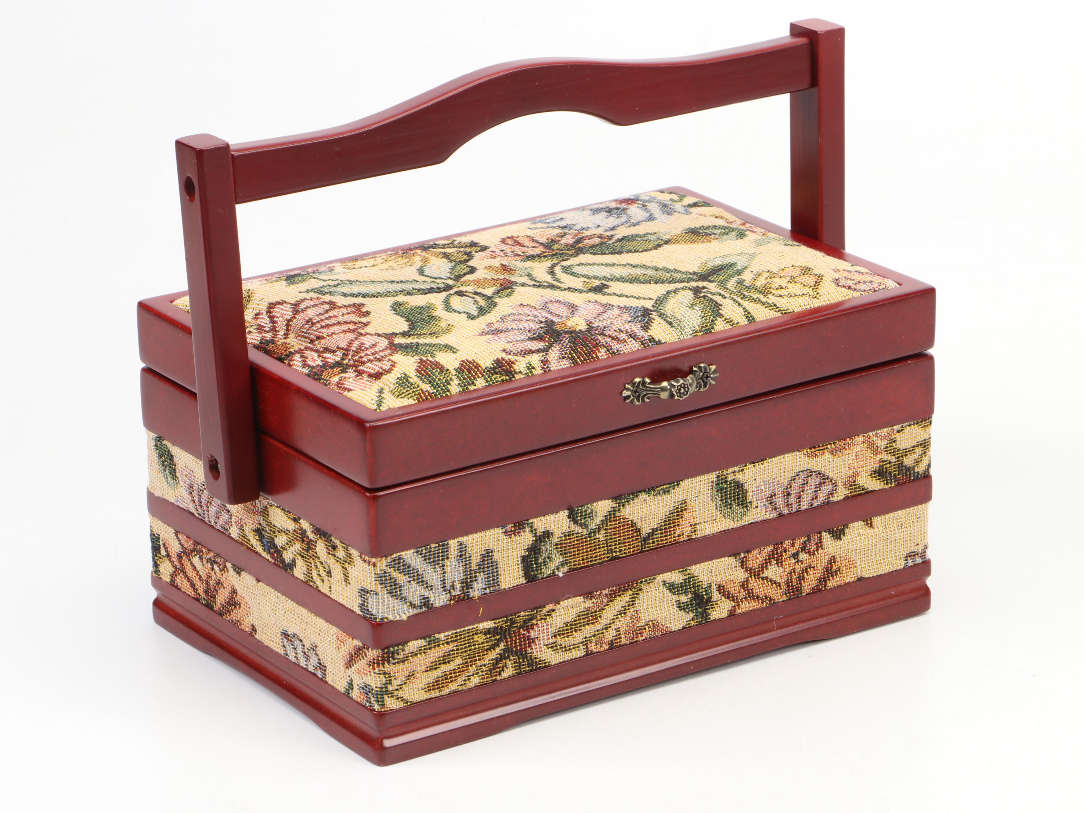 Contemporary Cherry Finish Wood Jewelry Boxes