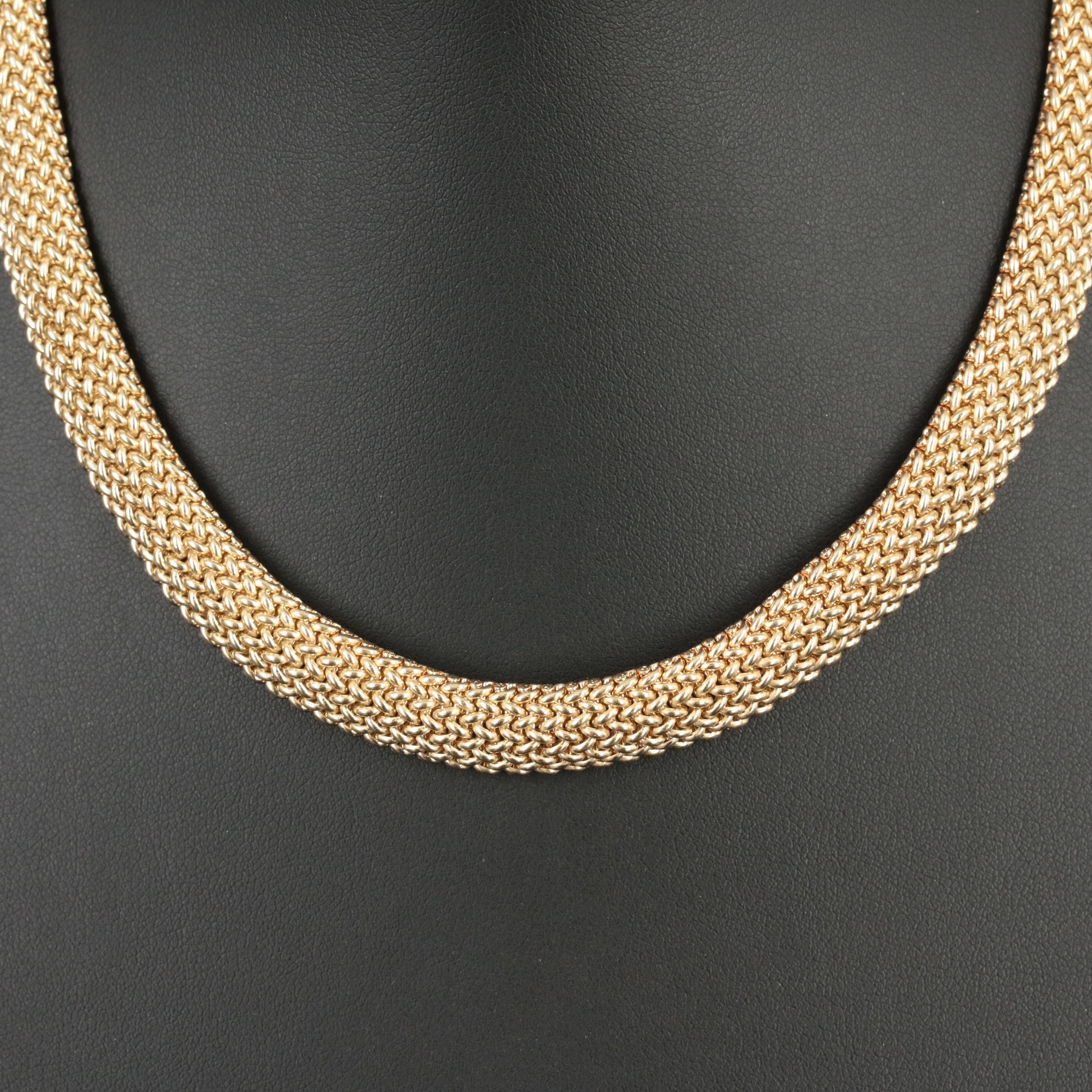 14K Woven Mesh Necklace