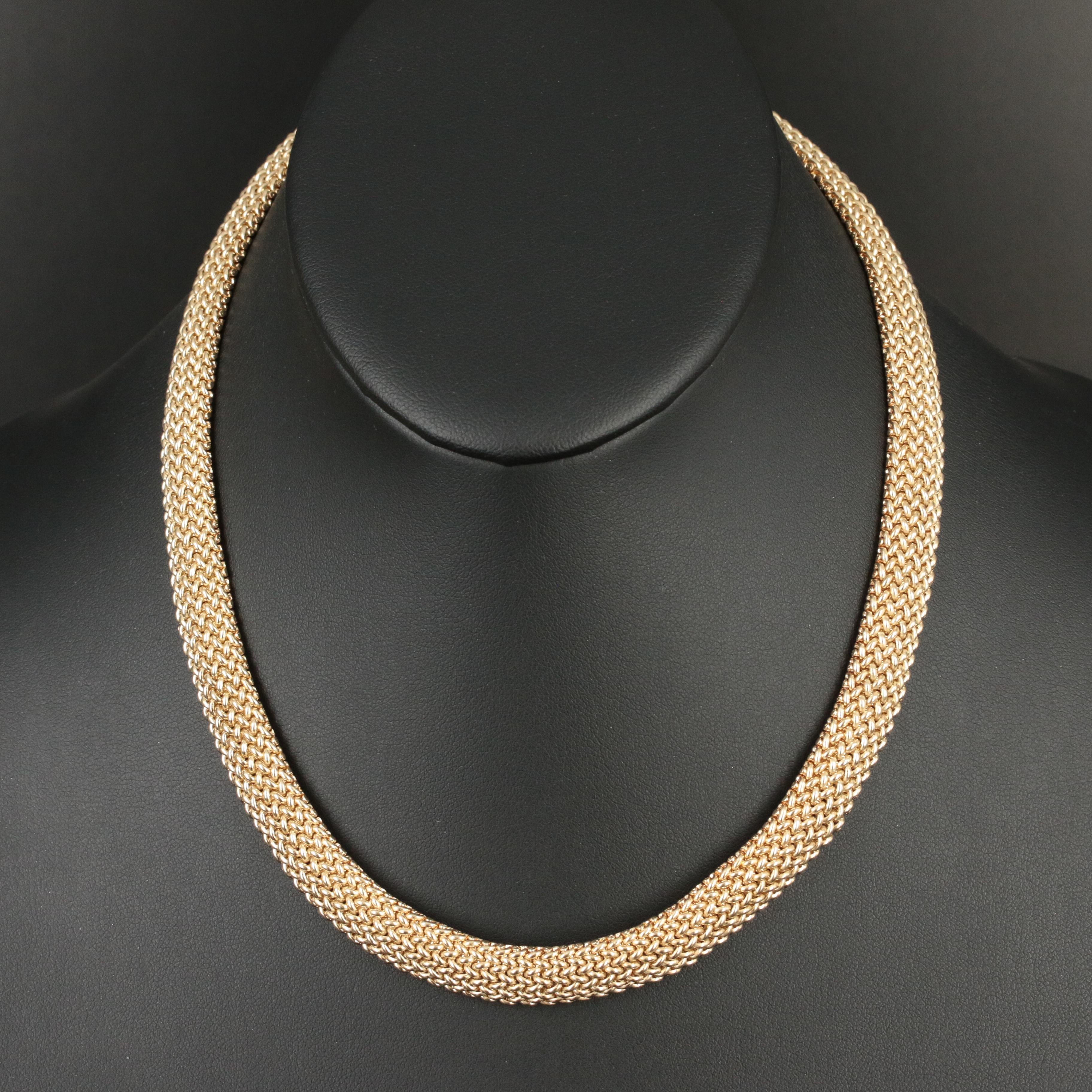 14K Woven Mesh Necklace