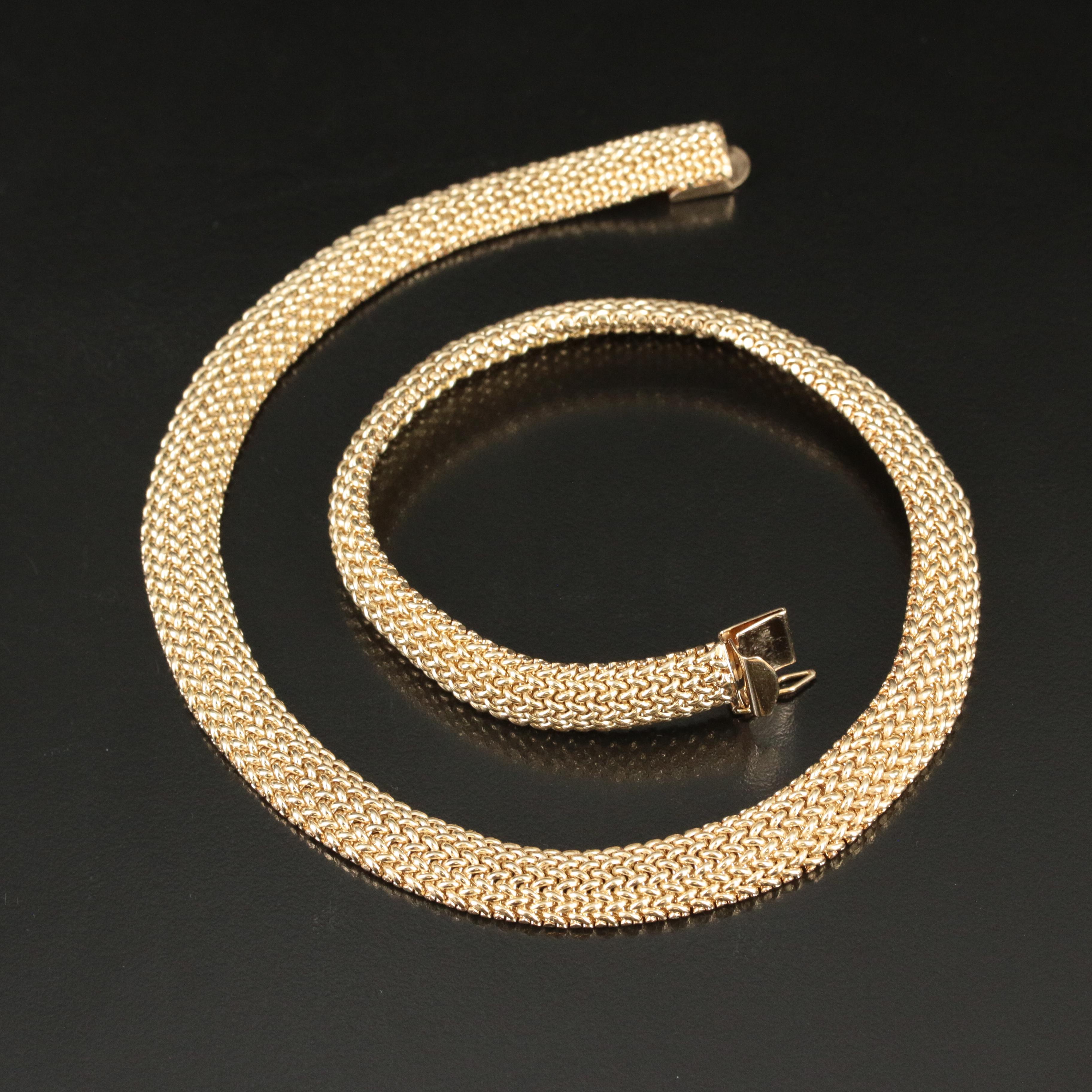 14K Woven Mesh Necklace