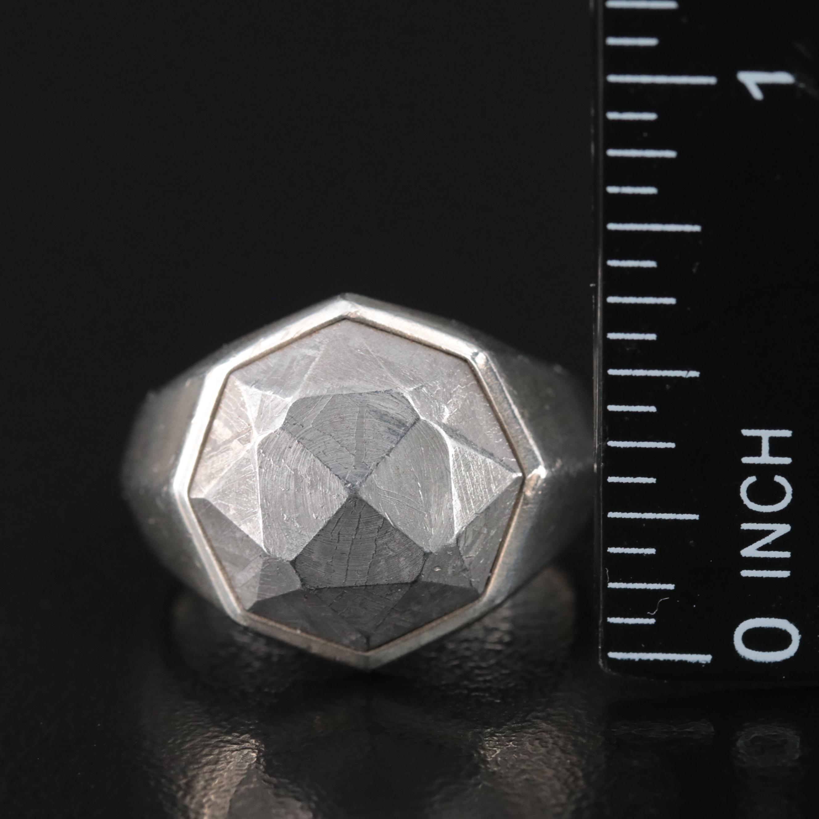 David Yurman Sterling Ring Trio with 18K Accent and Meteorite