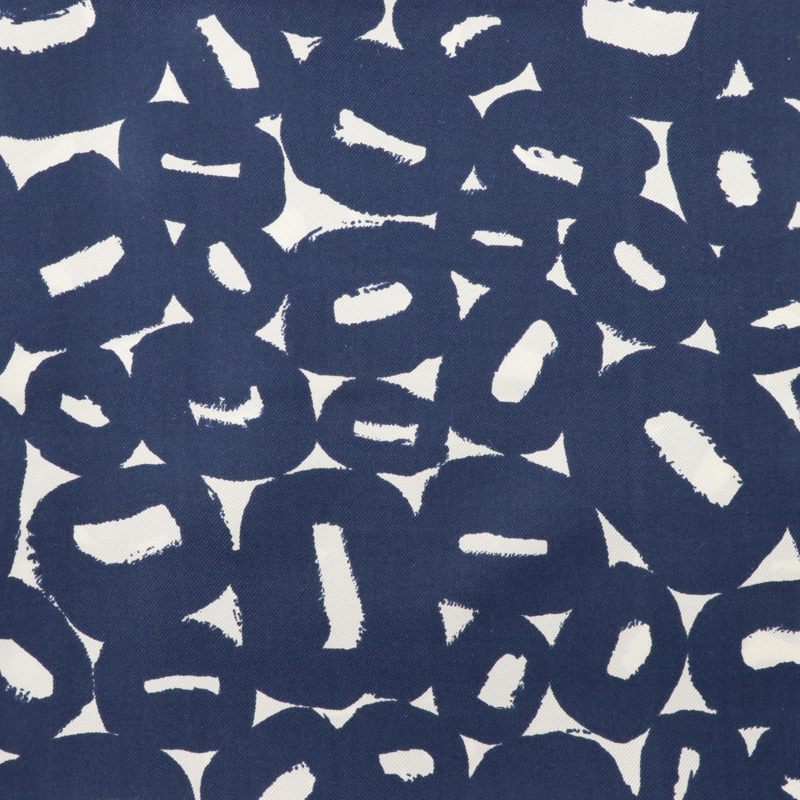 Prada Abstract Print Rectangle Scarf in Silk Twill