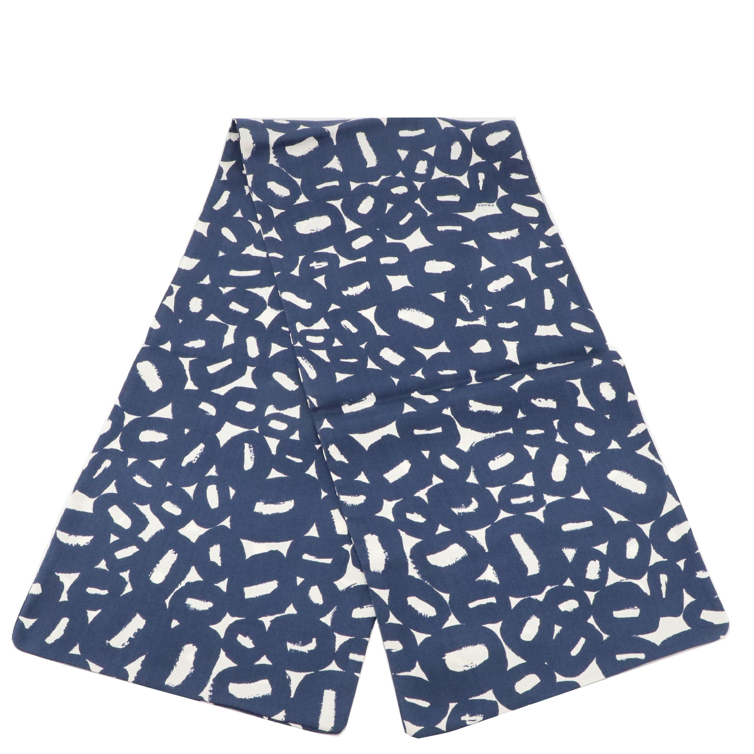 Prada Abstract Print Rectangle Scarf in Silk Twill