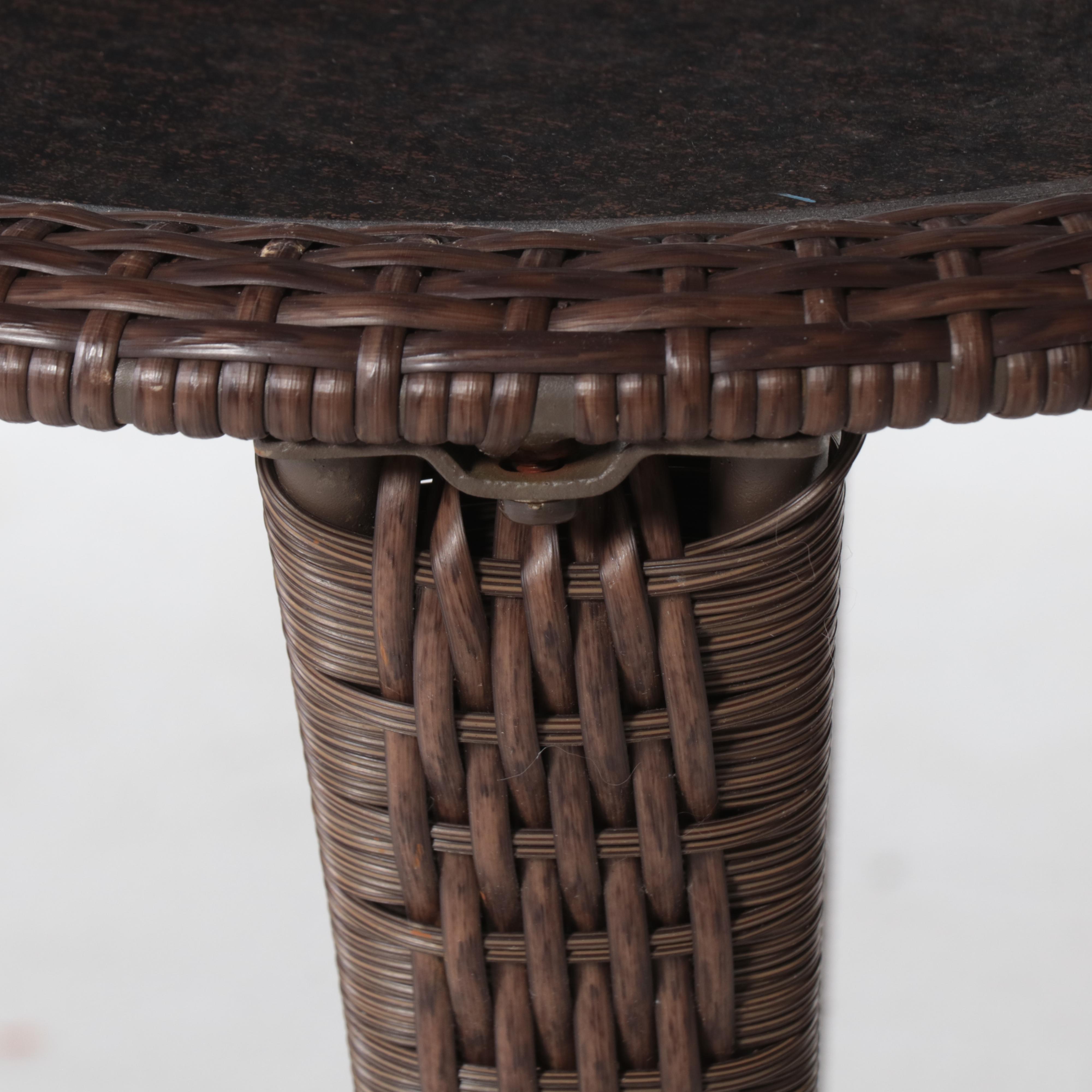 Better Homes and Gardens Resin Wicker and Glass Top Patio Side Table