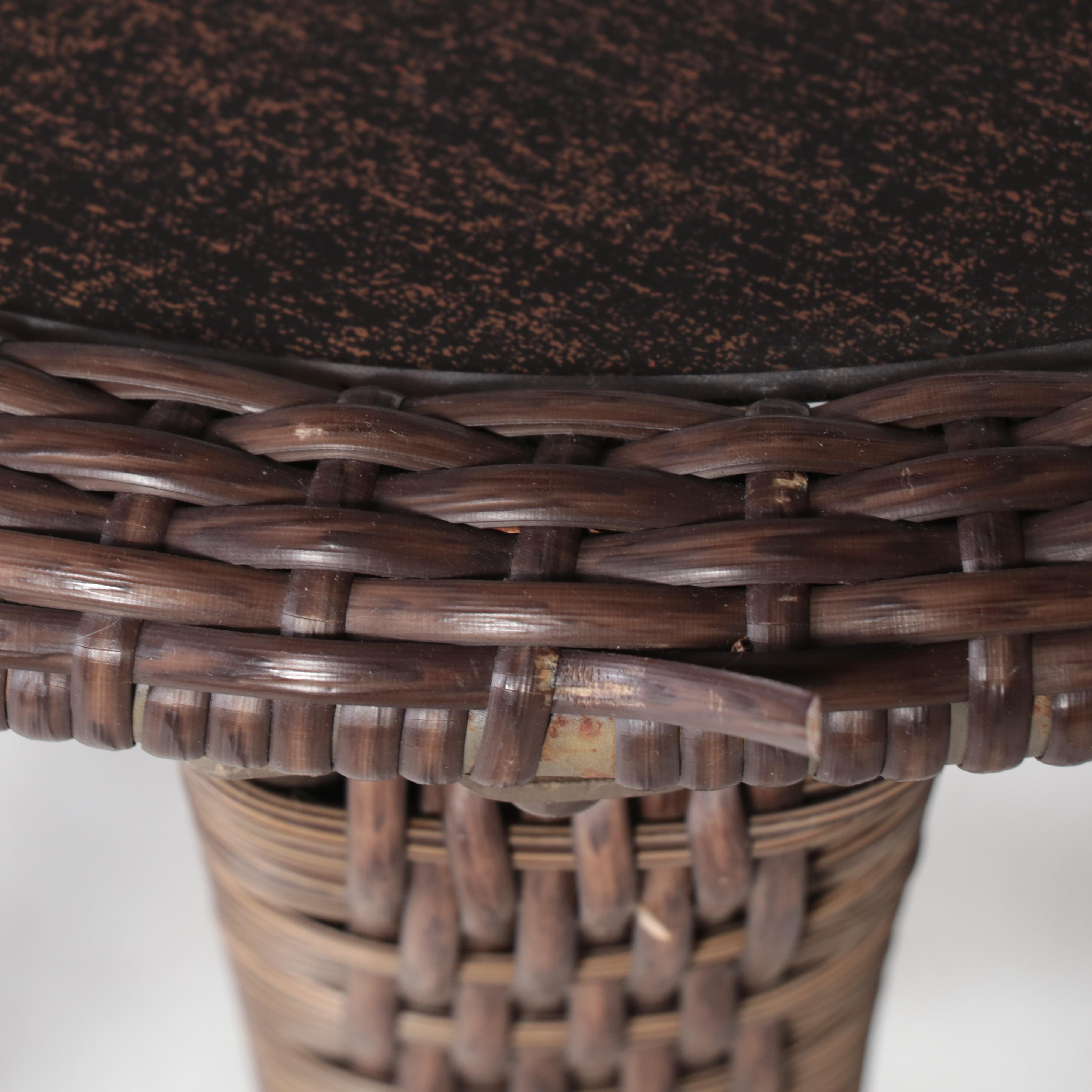 Better Homes and Gardens Resin Wicker and Glass Top Patio Side Table