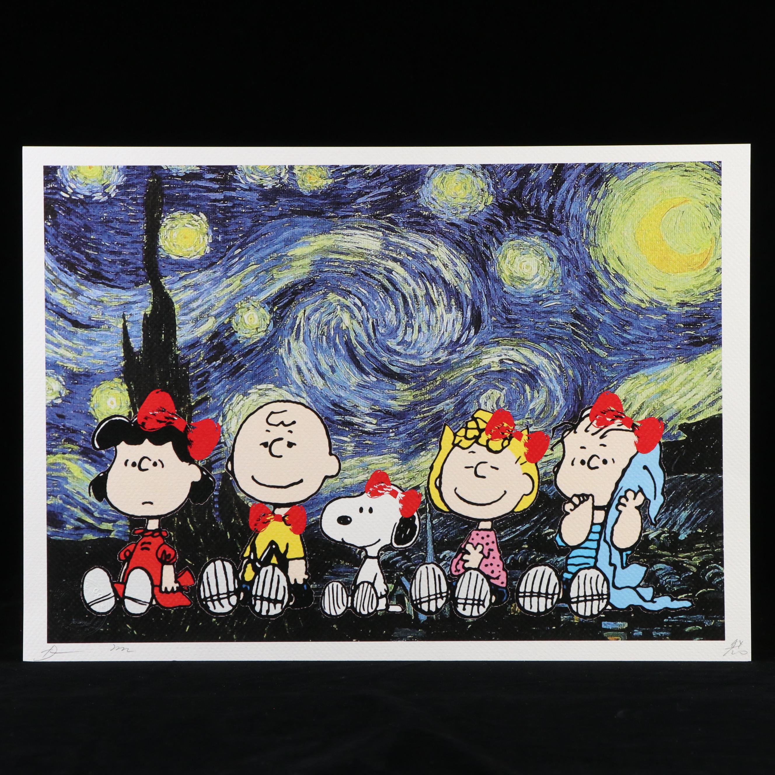 Death NYC Pop Art Graphic Print of The Peanuts Gang x Vincent van Gogh