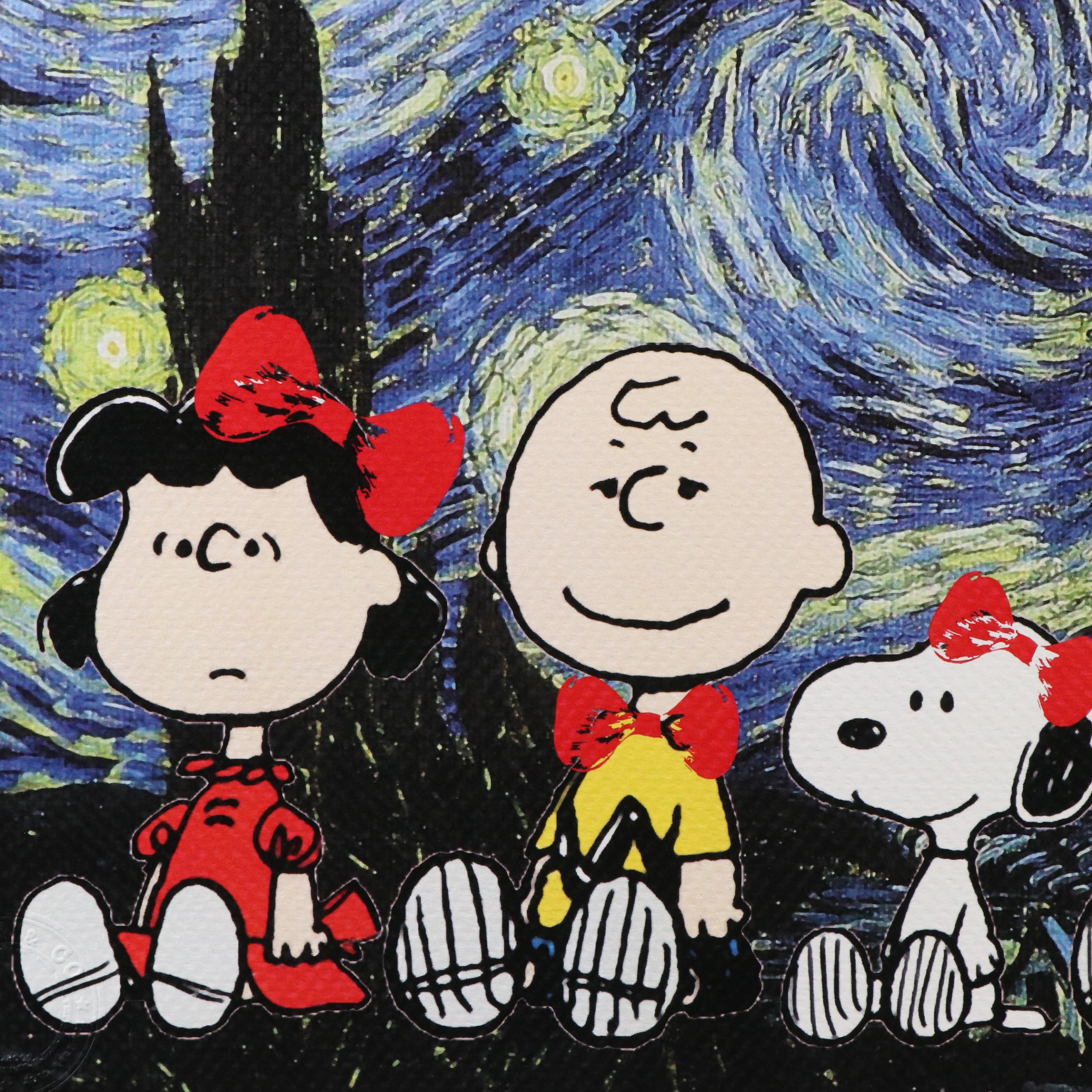 Death NYC Pop Art Graphic Print of The Peanuts Gang x Vincent van Gogh