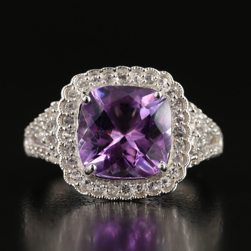 Sterling Amethyst and Topaz Ring