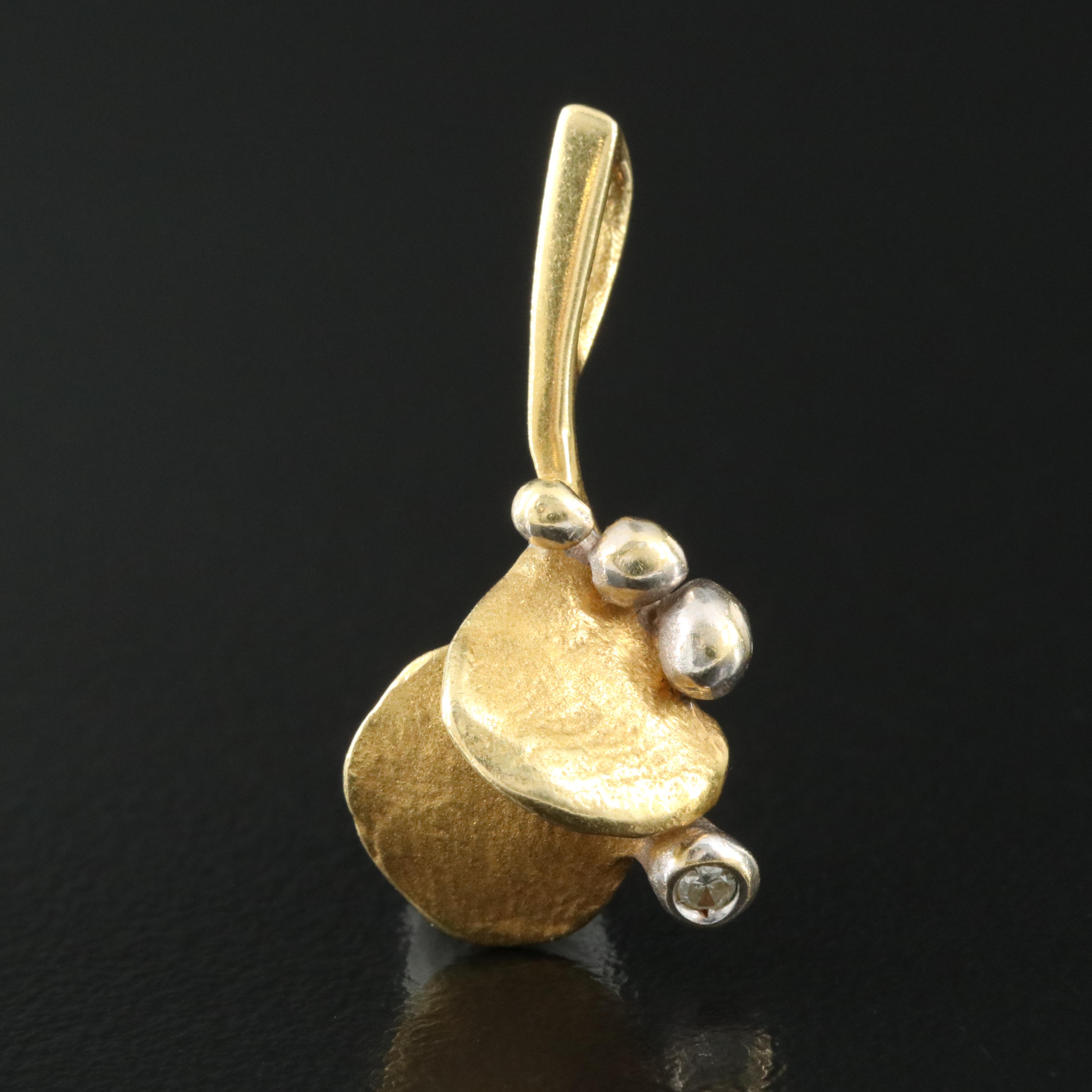 18K 0.02 CT Diamond Pendant