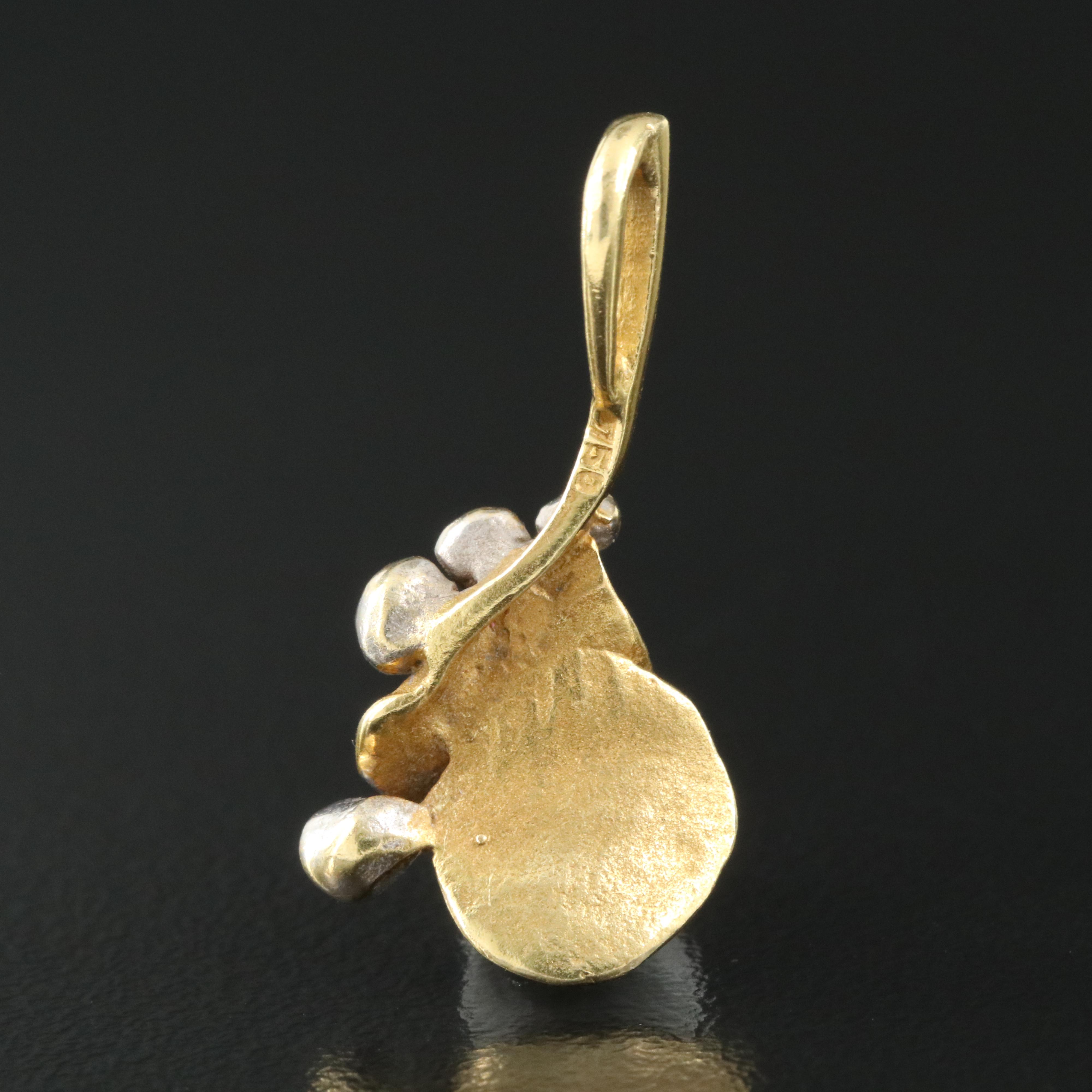 18K 0.02 CT Diamond Pendant