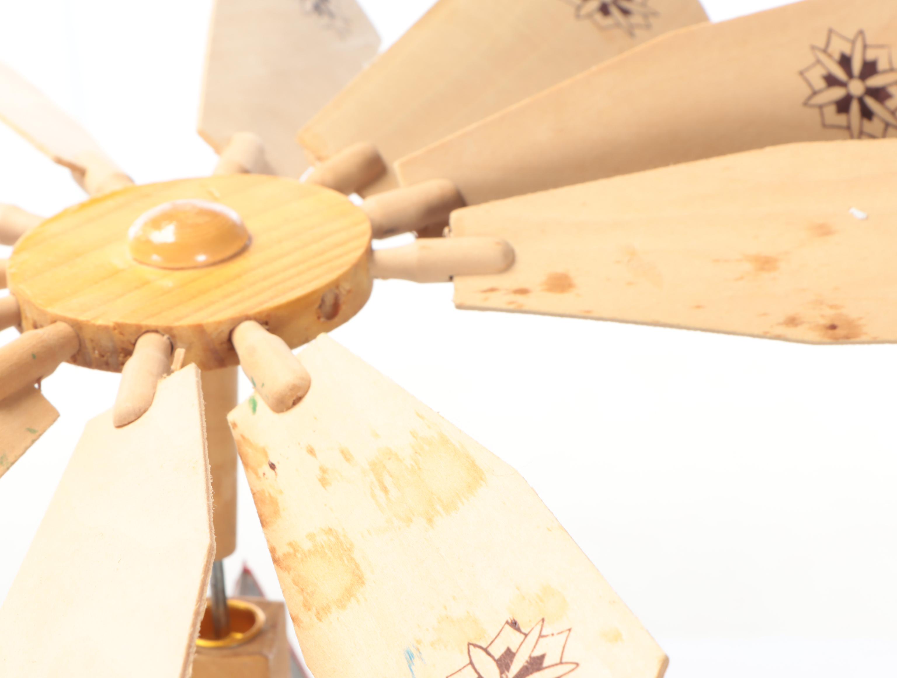 Hand-Crafted Wooden Rotating Christmas Pyramid