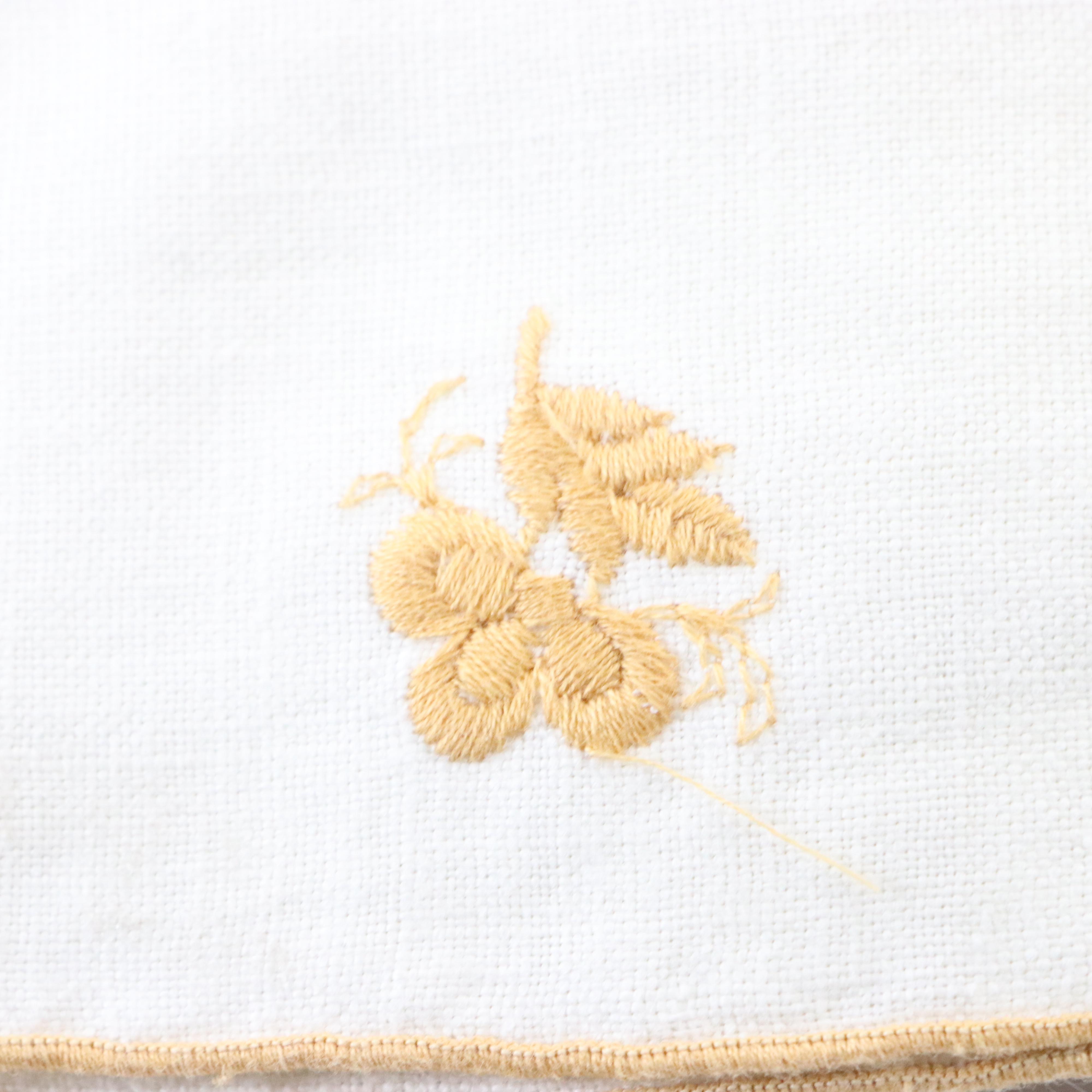 Floral and Butterfly Embroidery and Cutwork Table Linens