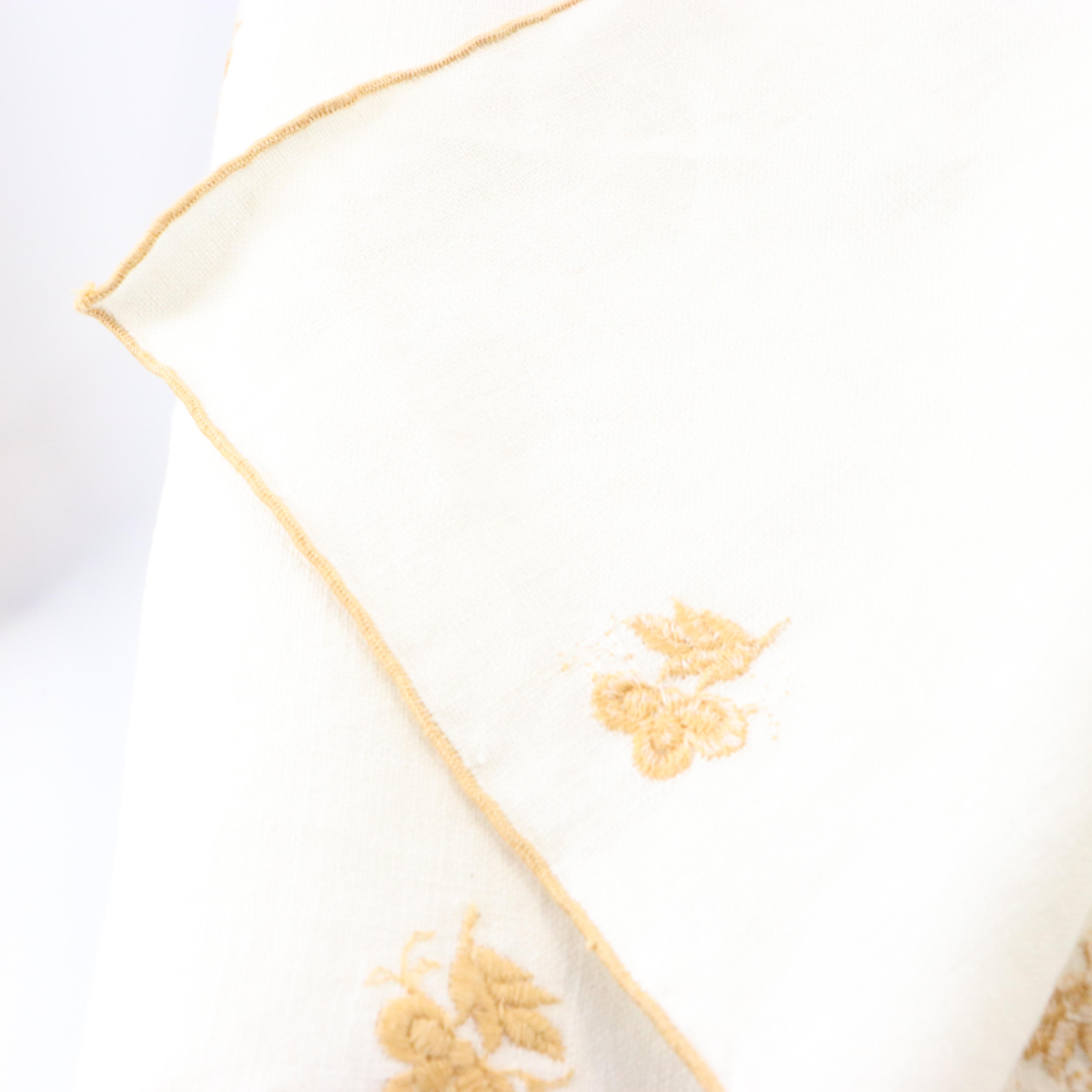 Floral and Butterfly Embroidery and Cutwork Table Linens