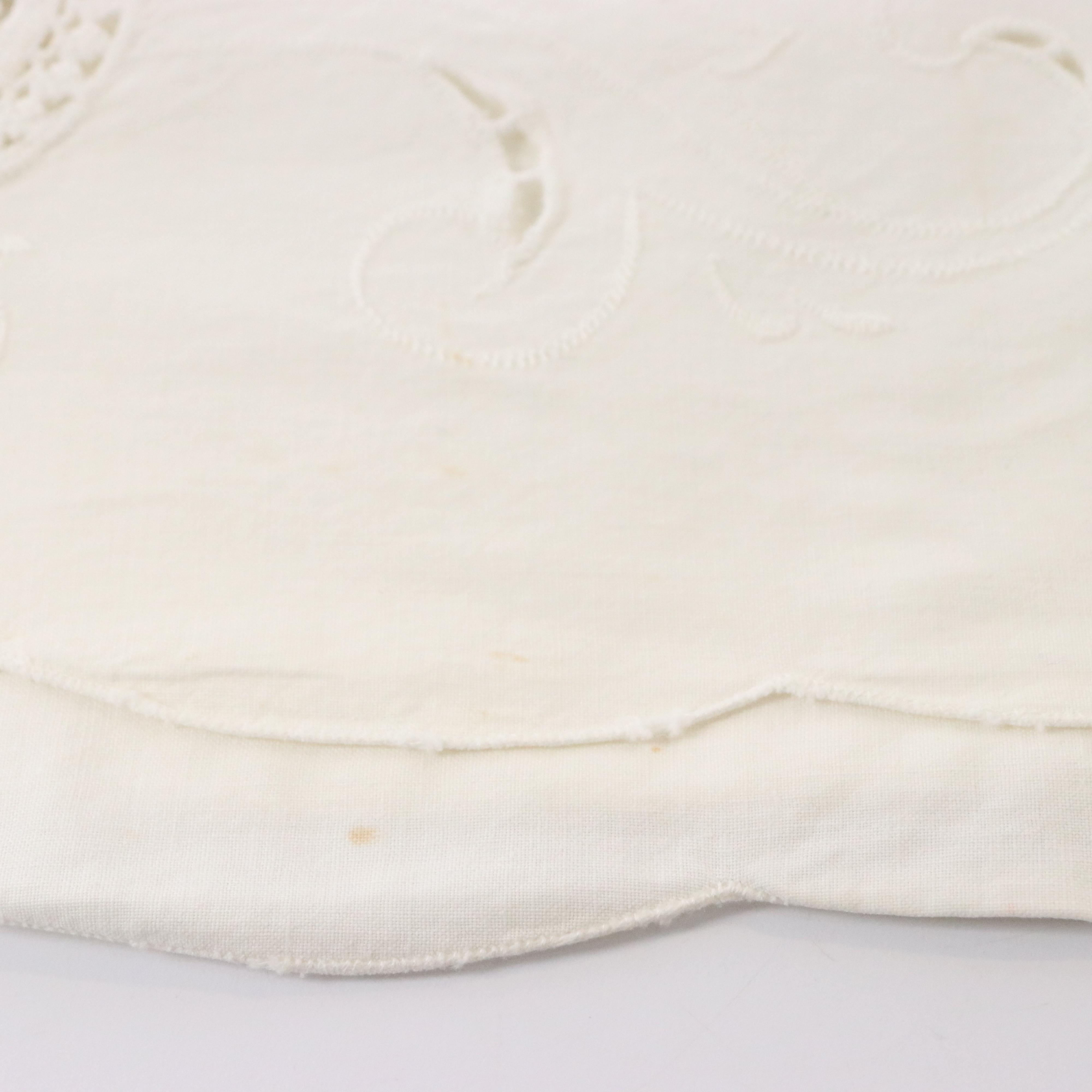 Floral and Butterfly Embroidery and Cutwork Table Linens