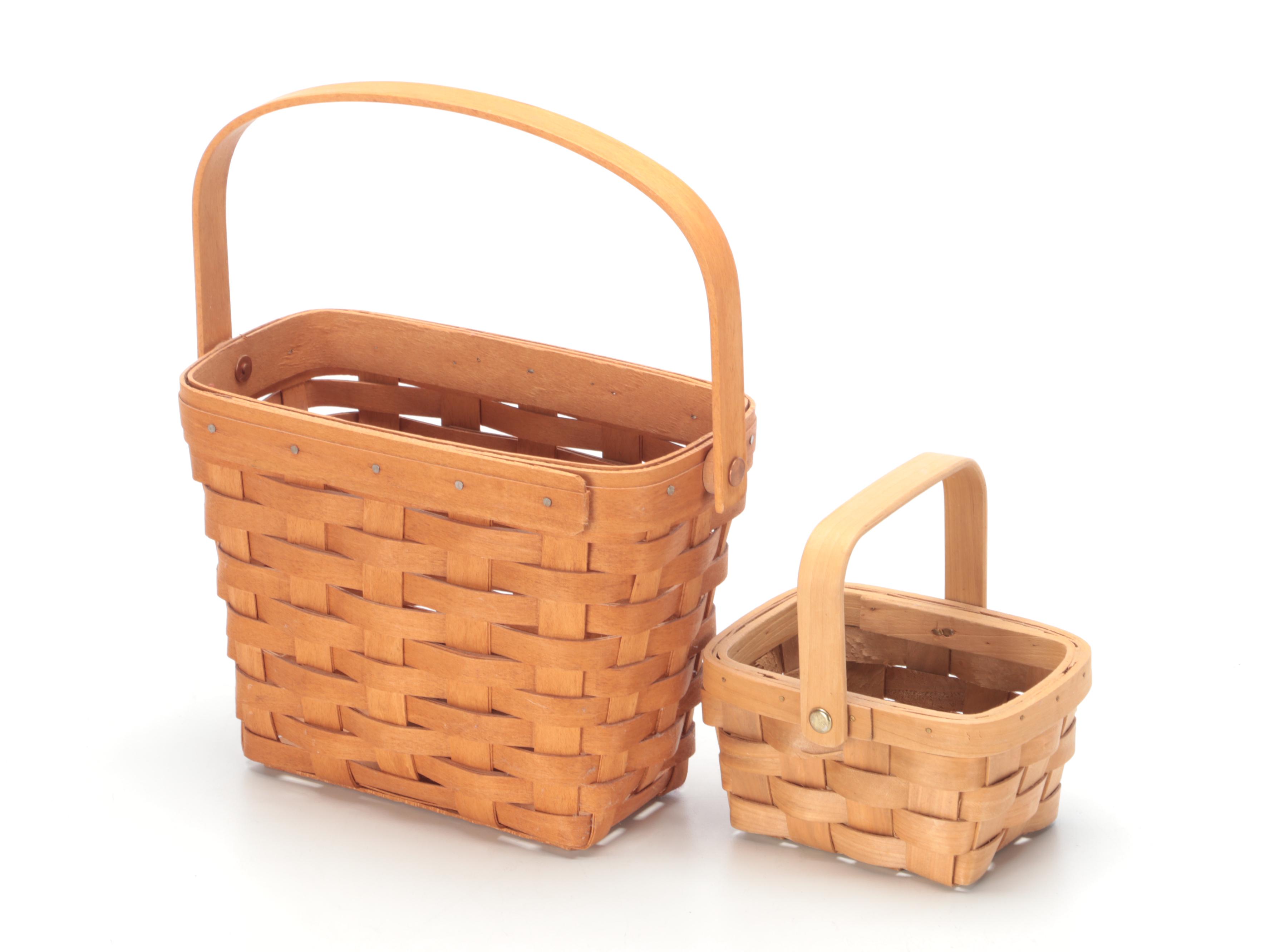 Longaberger Gathering Basket with Longaberger and Other Basket