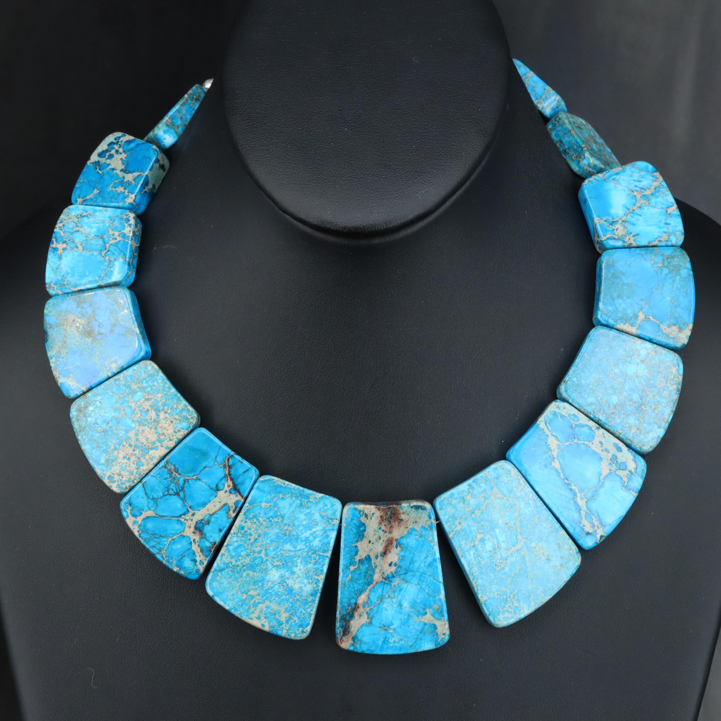Sterling Jasper Statement Necklace