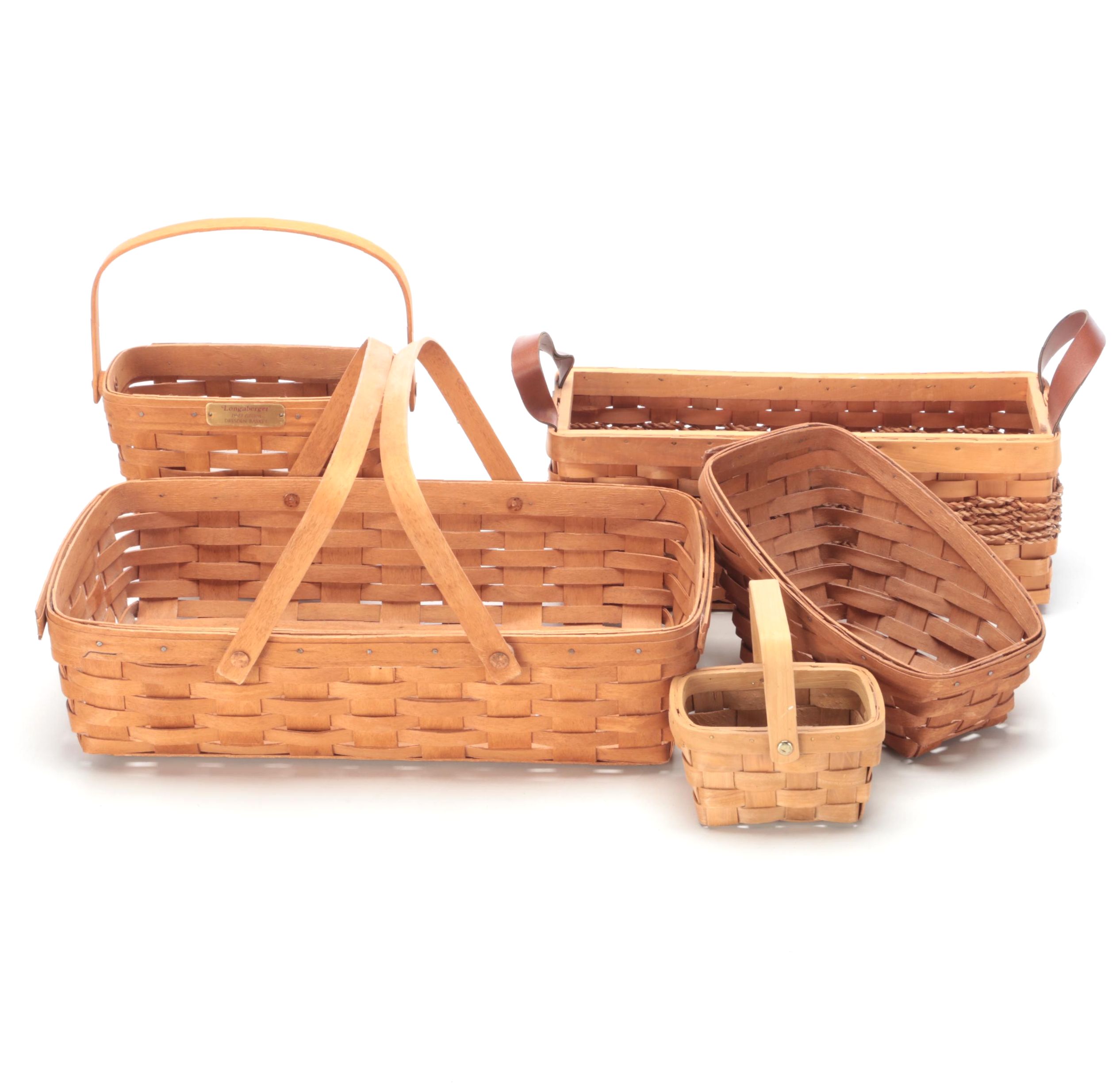 Longaberger Gathering Basket with Longaberger and Other Basket