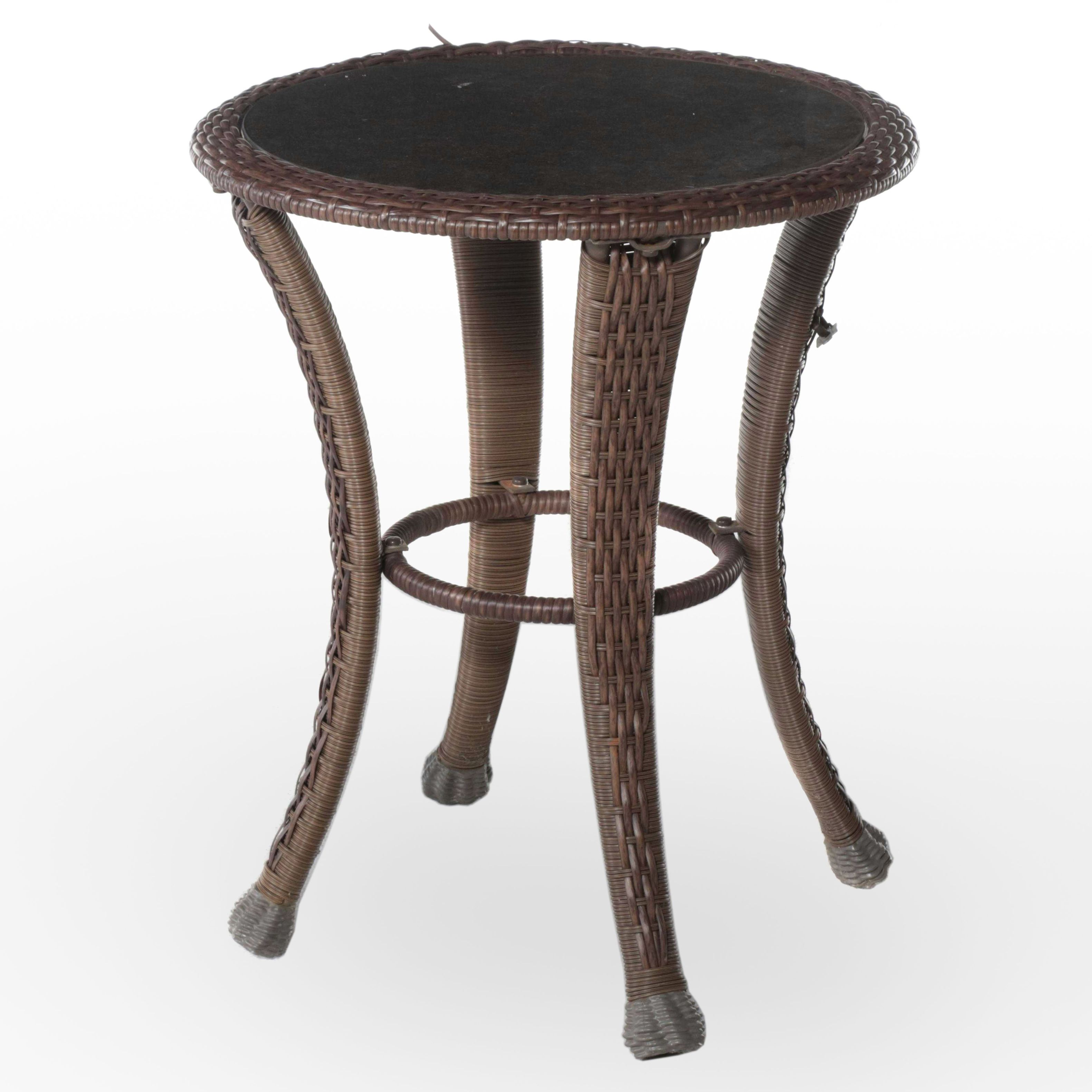 Better Homes and Gardens Resin Wicker and Glass Top Patio Side Table
