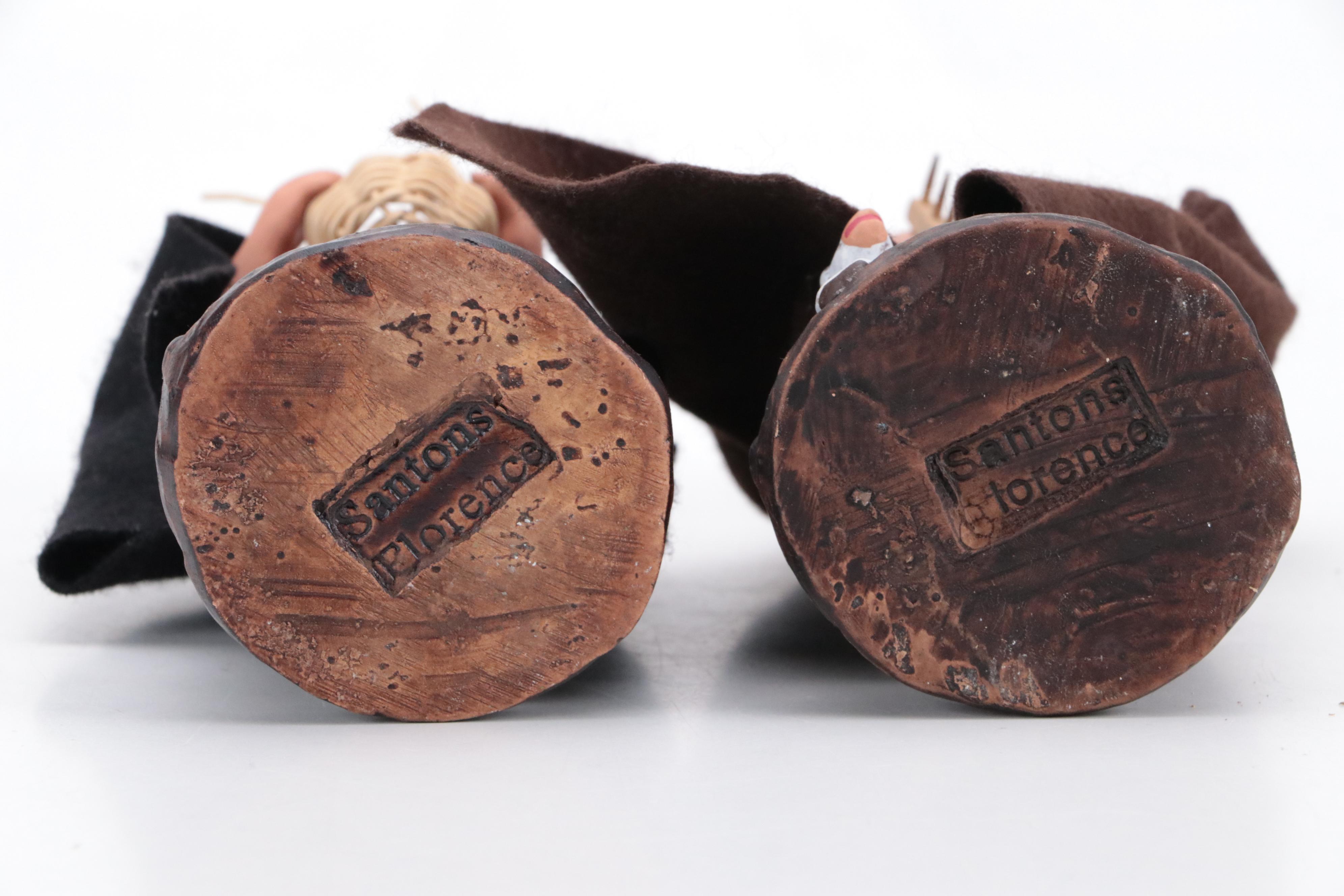 Santons Florence Fabric and Ceramic French Little Saints Figurines