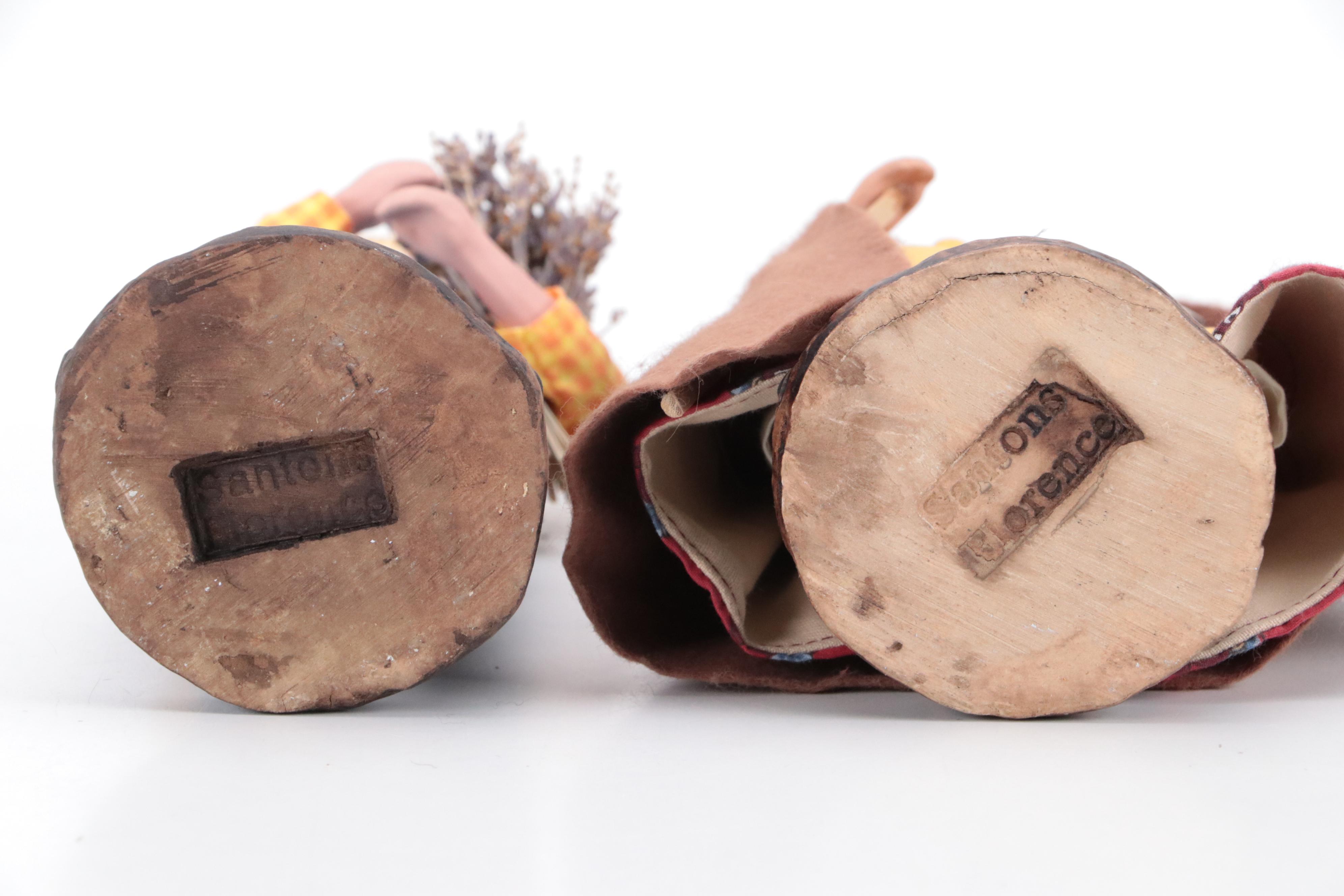 Santons Florence Fabric and Ceramic French Little Saints Figurines